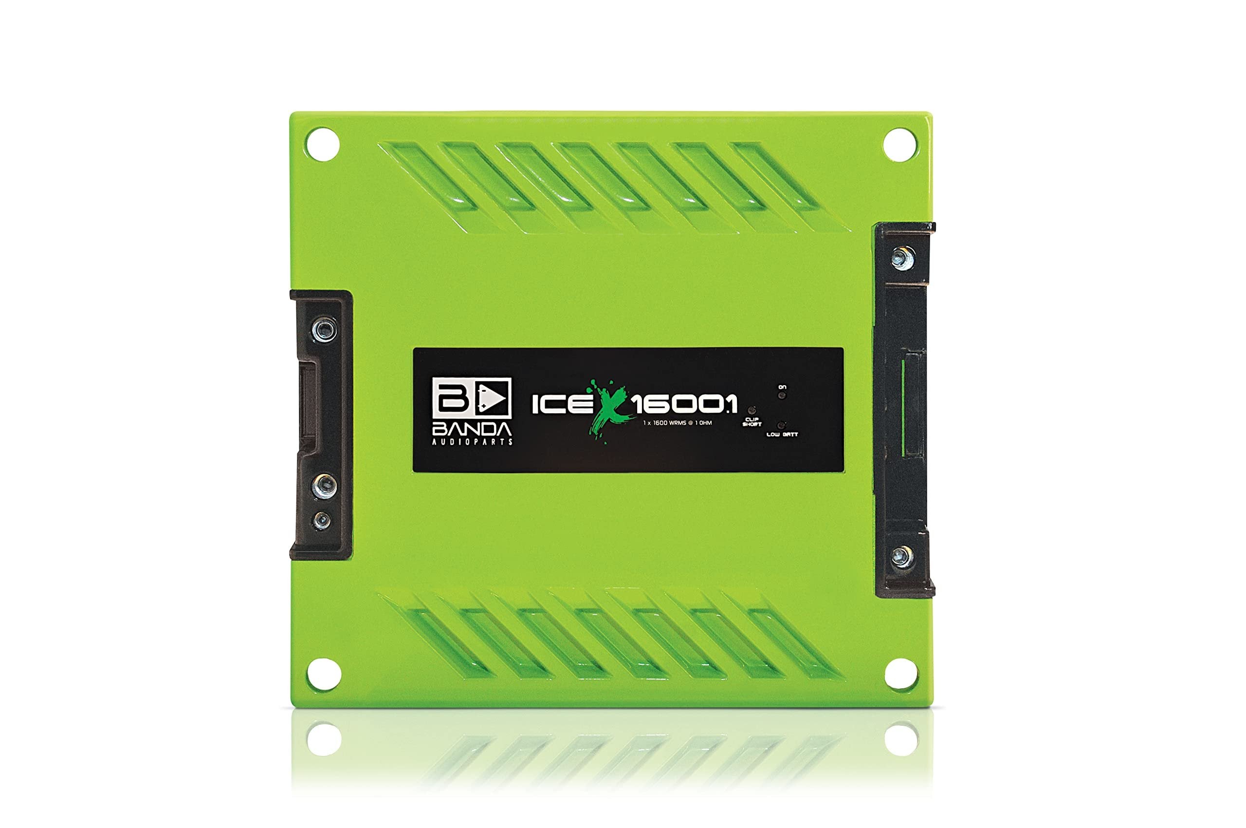 Banda 1-Ch. Vehicle Audio Bass Amplifier - 1600W High-Powered Mono Bass Amp w/Subsonic Filter and Low Pass Filter Stable at 1 ohm, LED Indicators, Sound Specialization, Green - BANDA ICEX1600.1GREEN