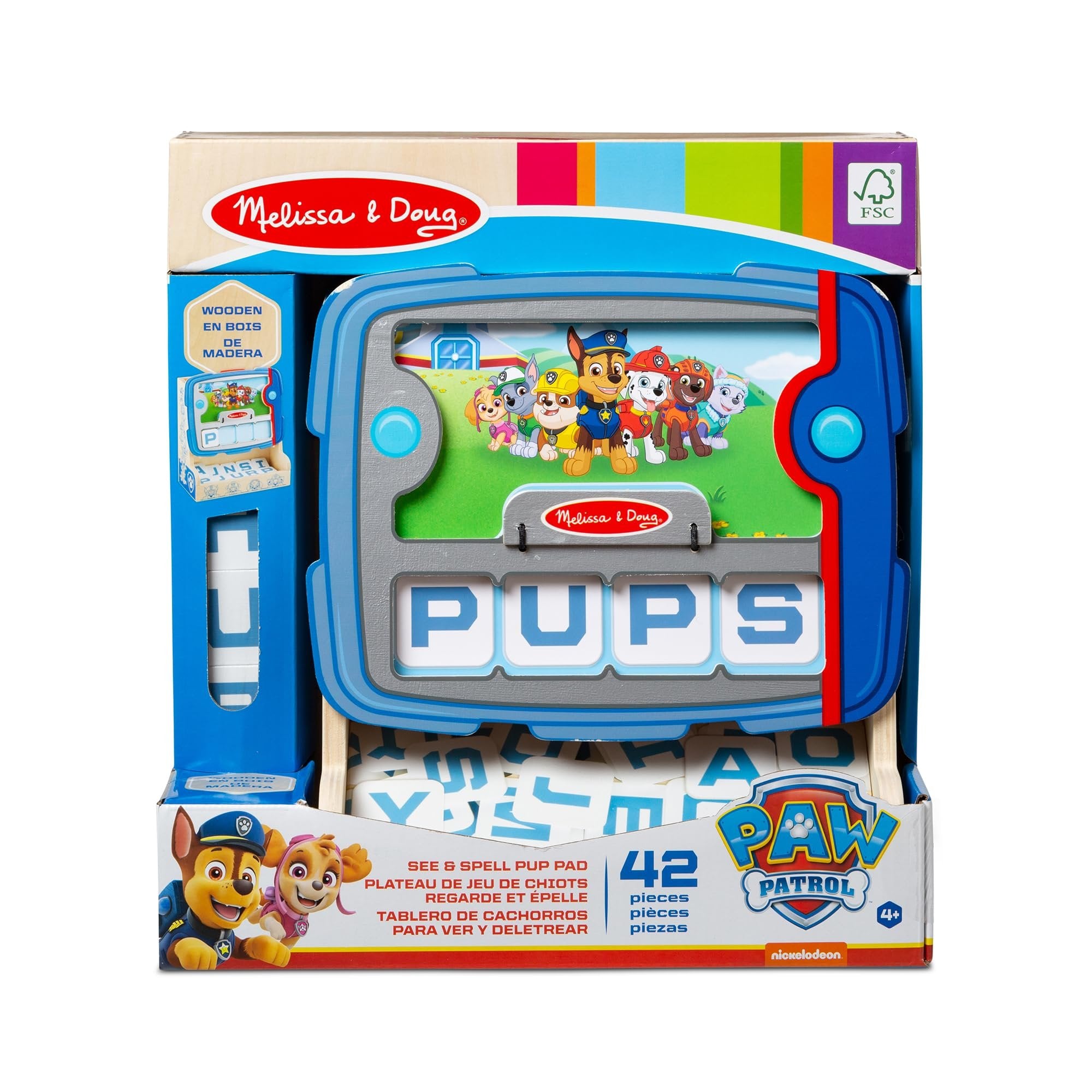 Melissa & Doug PAW Patrol Wooden See & Spell Pup Pad Game - FSC Certified