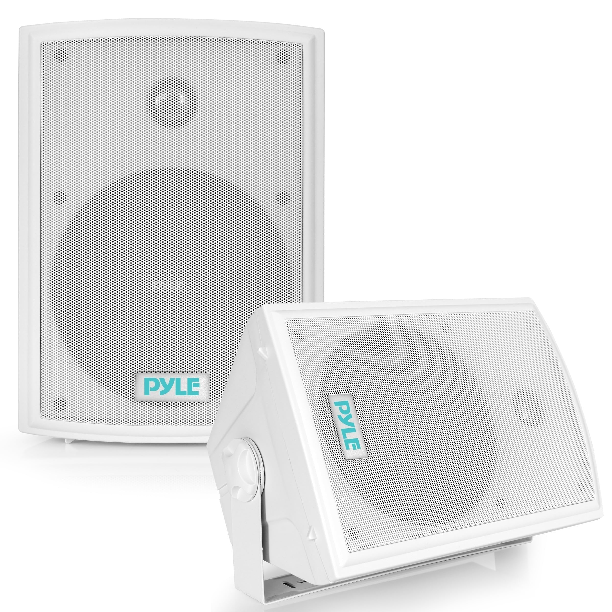 Pyle Home Pyle PDWR63 Dual Waterproof Outdoor Speaker System-6.5 Inch Pair of Weatherproof Wall or Ceiling Mounted White Speakers w/Heavy Duty Grill,Universal Mount-for Use in The Pool,Patio