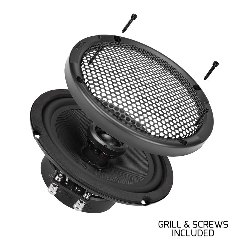 PRV AUDIO 6.5 Inch 2-Way Car Coaxial Speakers 160 Watts per Pair 4 Ohm RS65-CX, Premium Speaker Built-in Neodymium Tweeters with Grill Included - Great for Car Stereo Sound System (Pair)