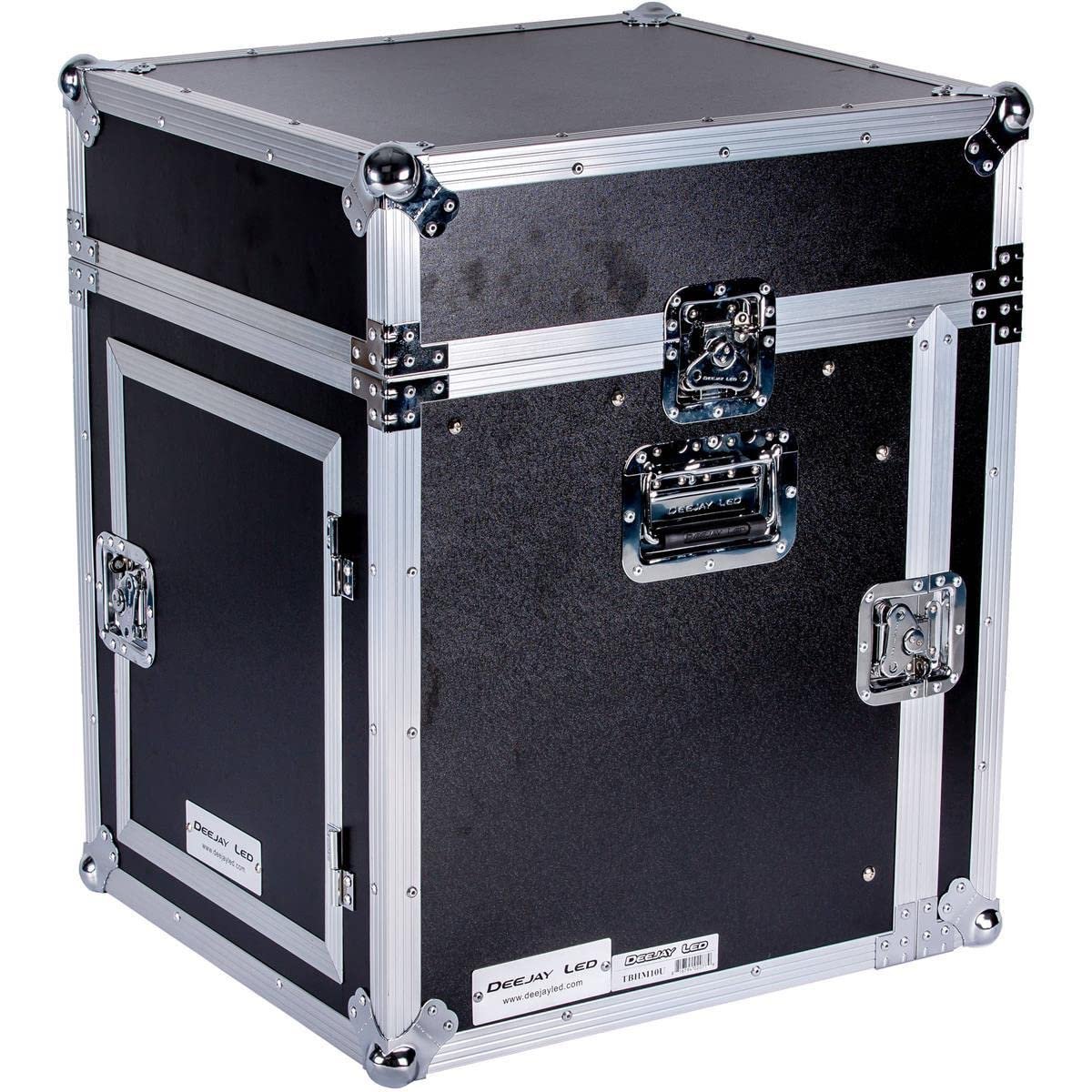 Deejay LED Fly Drive Case 10U Space Slant Mixer Rack / 10U Space Vertical Rack System with Full AC Door