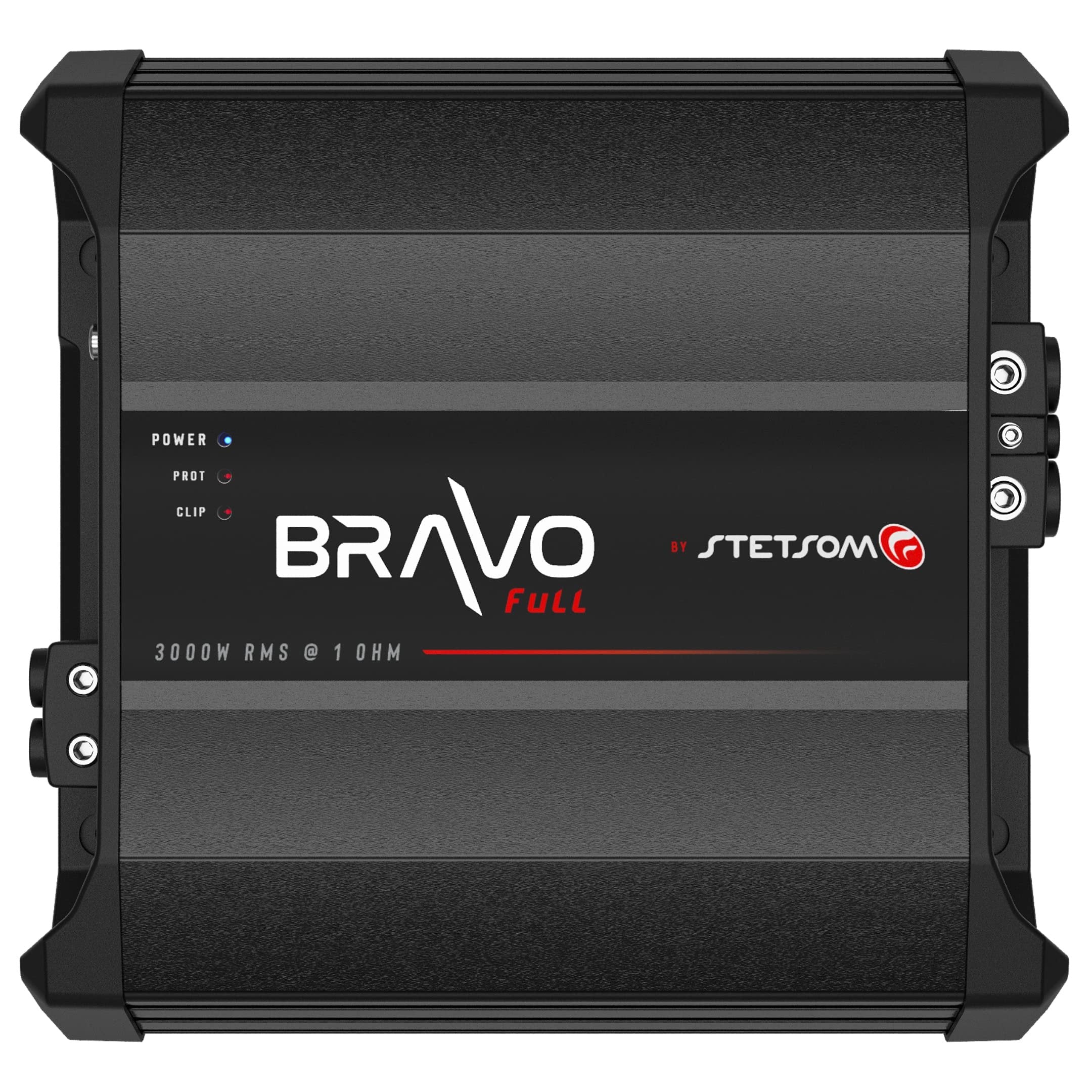 Stetsom Bravo Full 3000 1 Ohm Mono Car Amplifier, 3000.1 3K Watts RMS, 1Ω Stable Car Audio, HD Sound Quality, 3000x1, Crossover & Bass Boost, Car Stereo Speaker Subwoofer MD, Smart Coolers