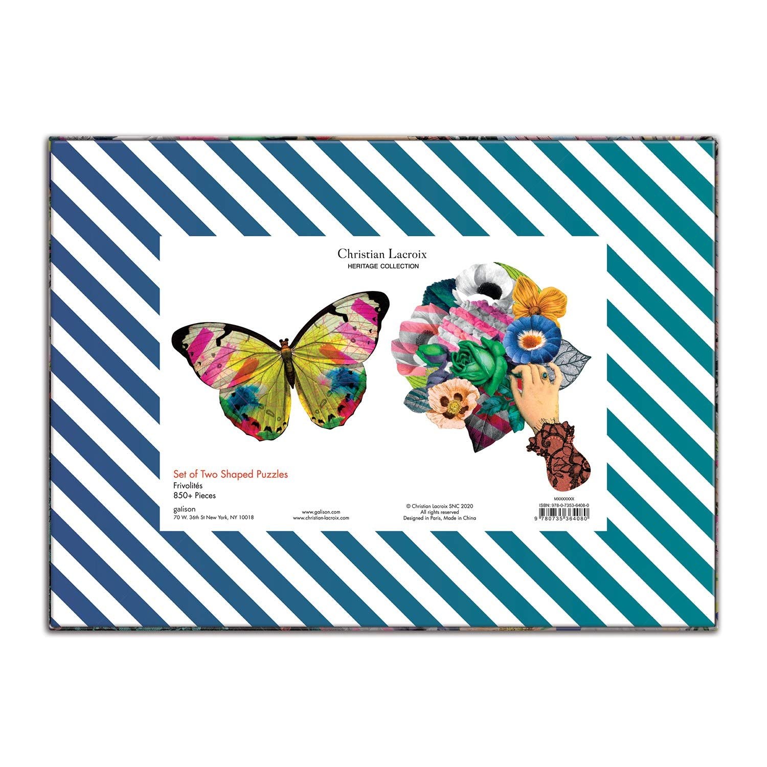 Galison Christian Lacroix Heritage Collection Frivolités Set of 2 Shaped Jigsaw Puzzle Set, Model:0735364087