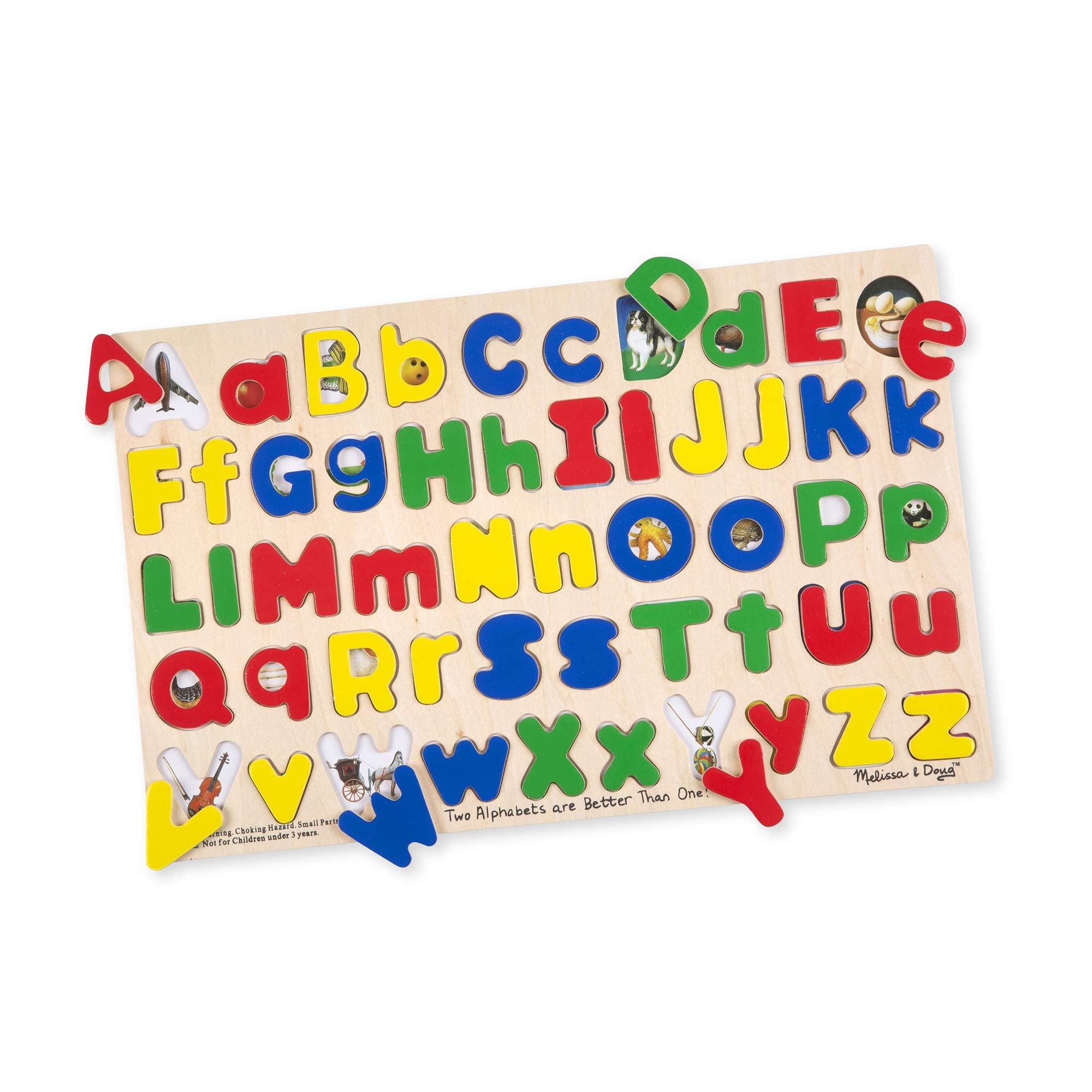 Melissa & Doug Upper & Lower Case Alphabet Letters Wooden Puzzle (52 pcs)