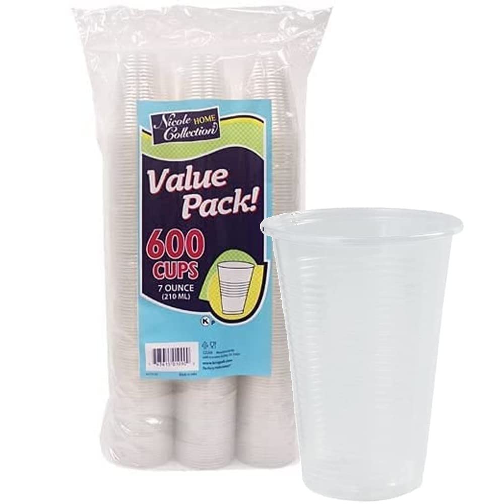 Nicole Home Collection Plastic 7 oz. | Clear | Pack of 600 Drinking Cup, 7 oz-600