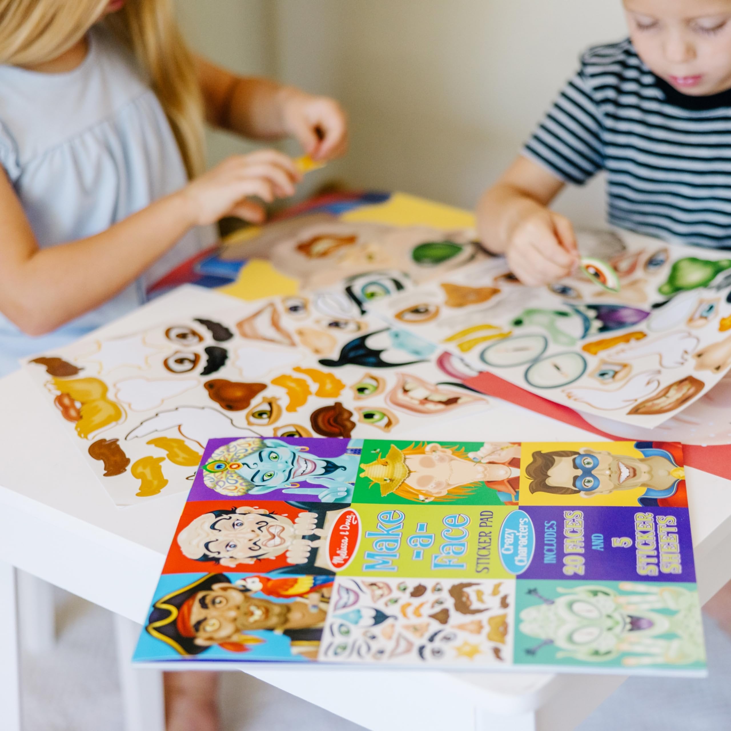 Melissa & Doug Make-a-Face Sticker Pad - Crazy Characters, 20 Faces, 5 Sticker Sheets
