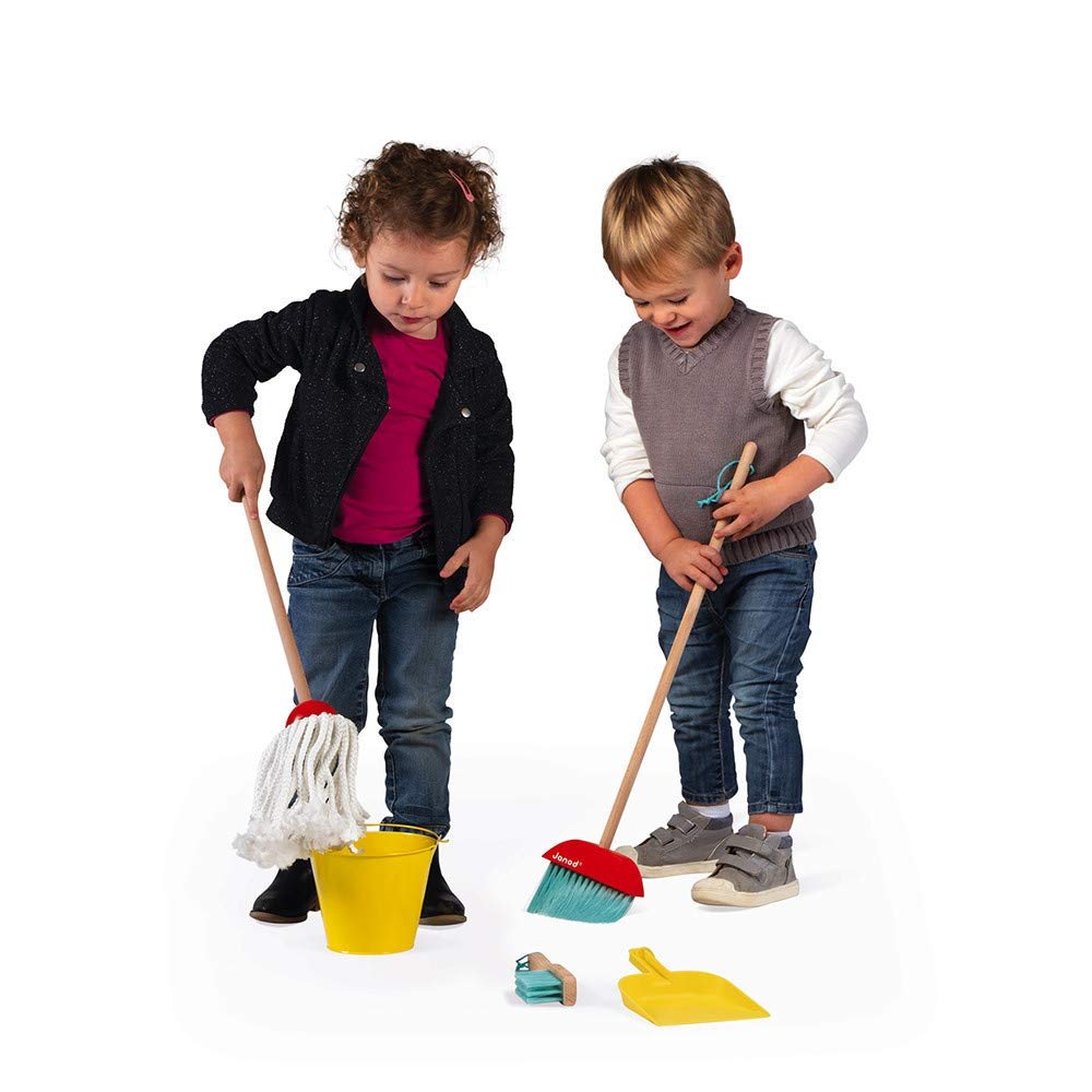 Janod Cleaning Set - 5 Piece Pretend Play Tools - Ages 3+ - J06588