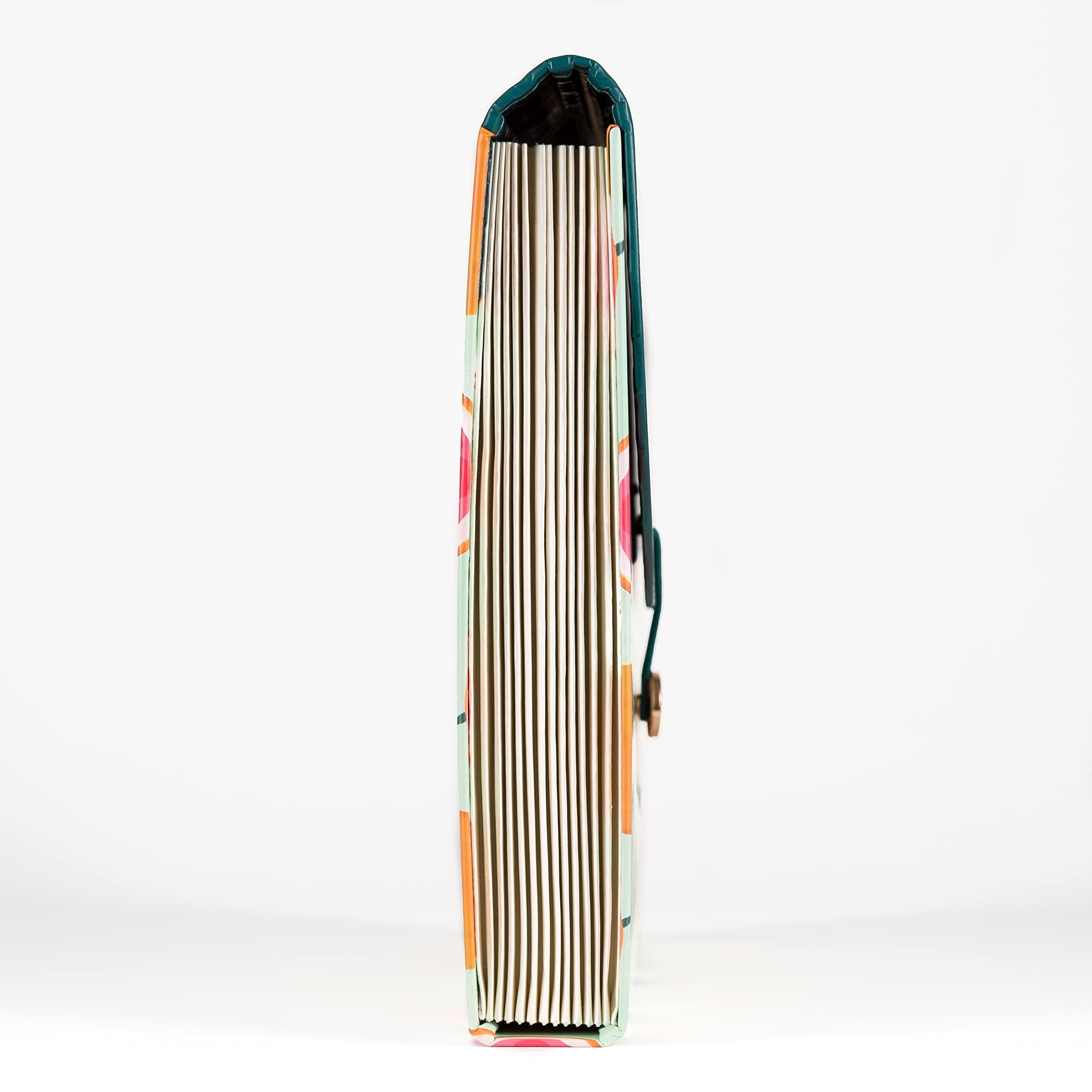 U Brands 13-Pocket Expanding File Folder, Office Supplies, Citrus Squeeze, Brass Hardware, FSC Certified