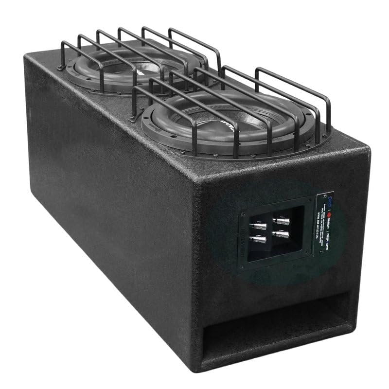 DEEJAY LED BANDIT2X10 Despacito Dual Two 10-inch Subwoofers in A Box Cabinet 1500 Wrms 3000 Watts Peak with Grill Guard and Two Voice Coils 2 ohms Each