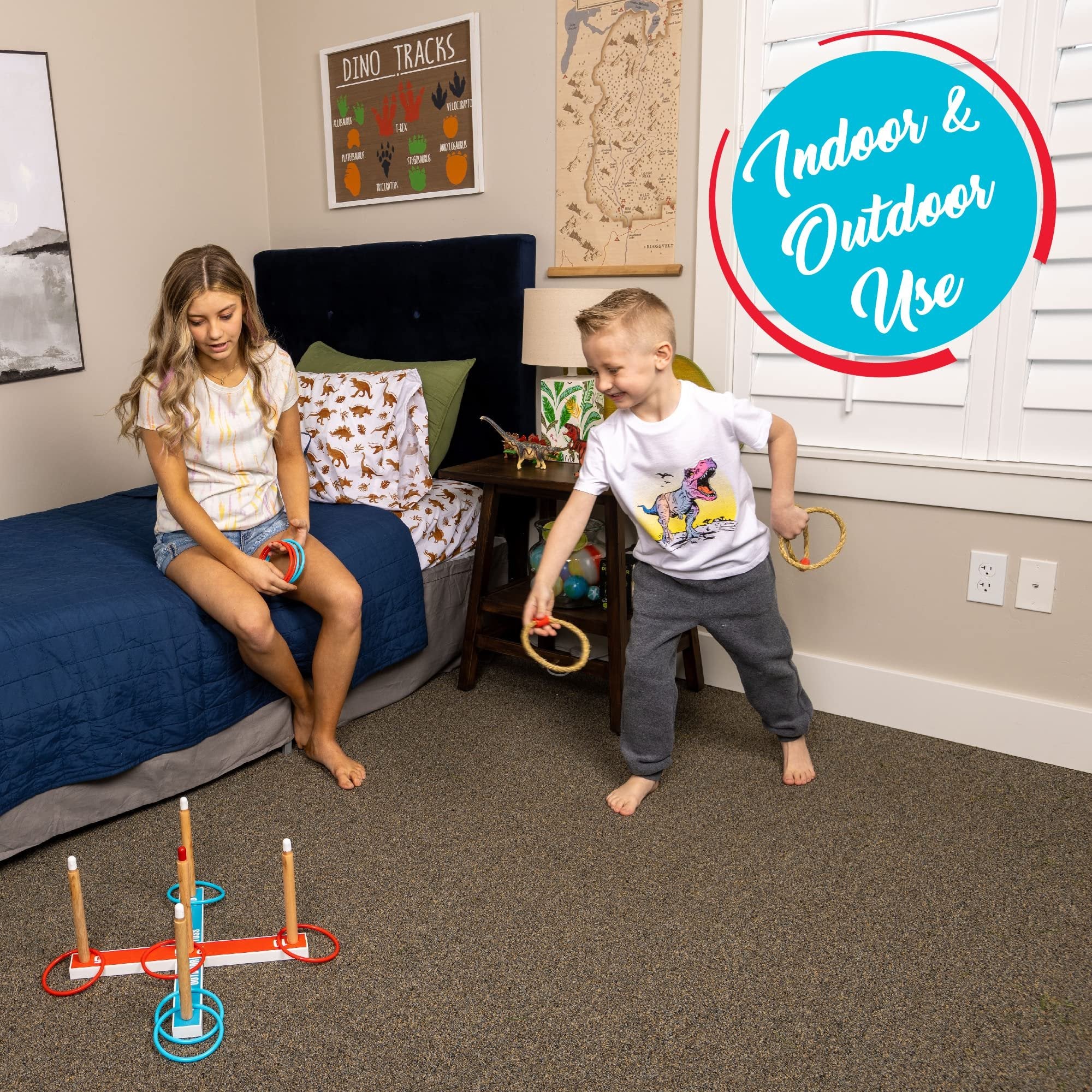 Island Genius Ring Toss Game for Kids Adults and Family | Outdoor Toys & Activities for Backyard Camping and Lawn