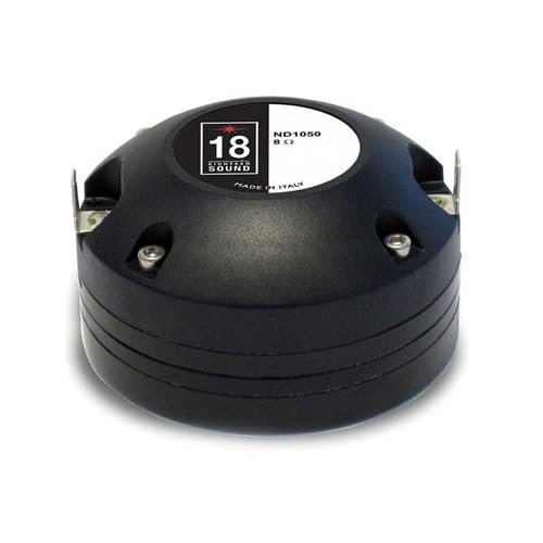 18 Sound ND1050-8 HF Compression Neo Driver 1-inch Exit Throat 50 Watts Rms 100 Watts Peak 8-Ohm Motorcycle Car Pro Audio Component Sound Speaker 1.75 inch Voice Coil