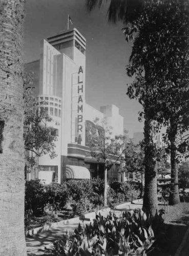 Historic Photos 1937 Jaffa, Alhambra Cinema. Arab cinema in Jaffa, Alhambra Vintage Black & d2