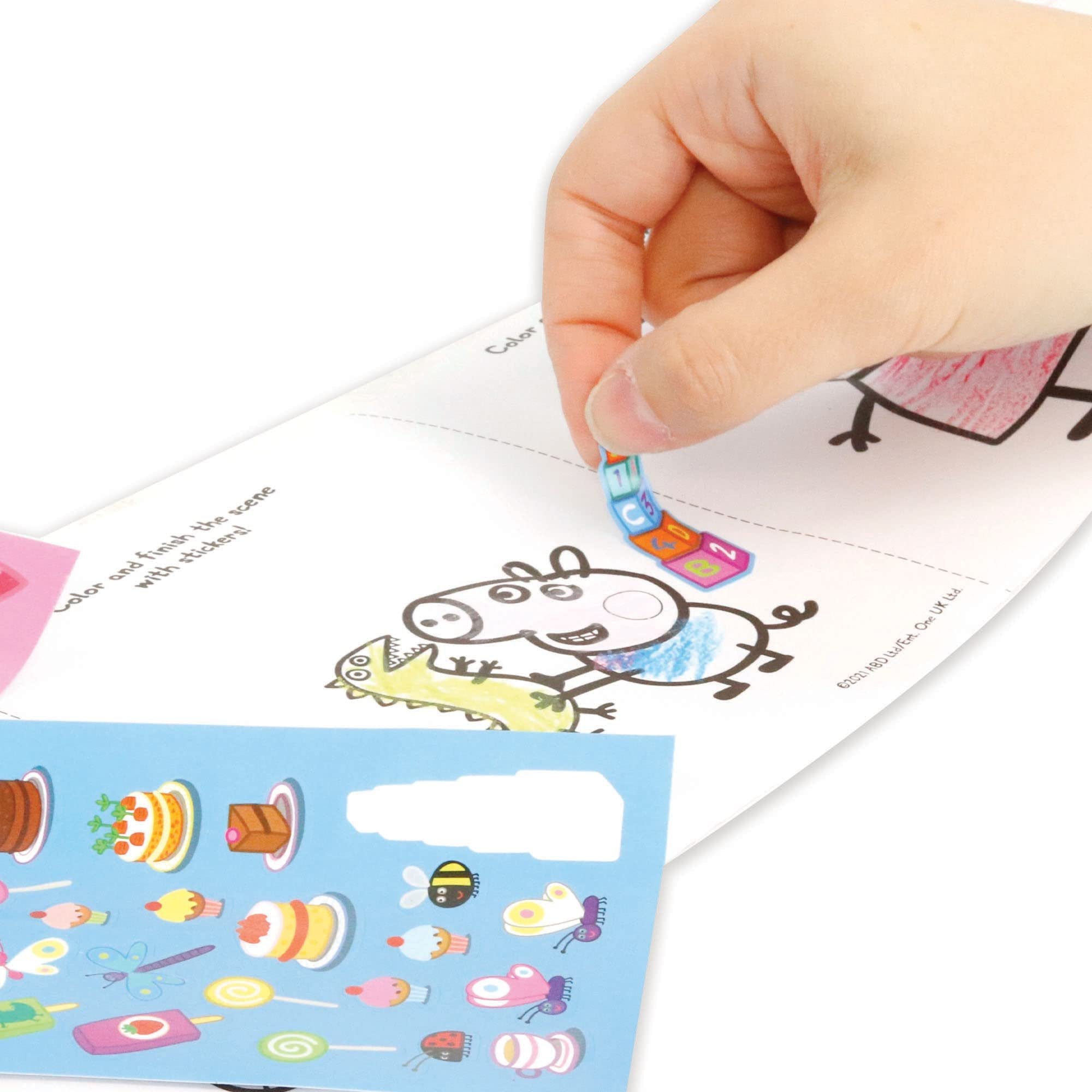 Peppa Pig: Color & Sticker Activity - Zipper Case Holds 10' Coloring Paper, 2 Sticker Sheets & 6 Crayons, Kids Ages 3+