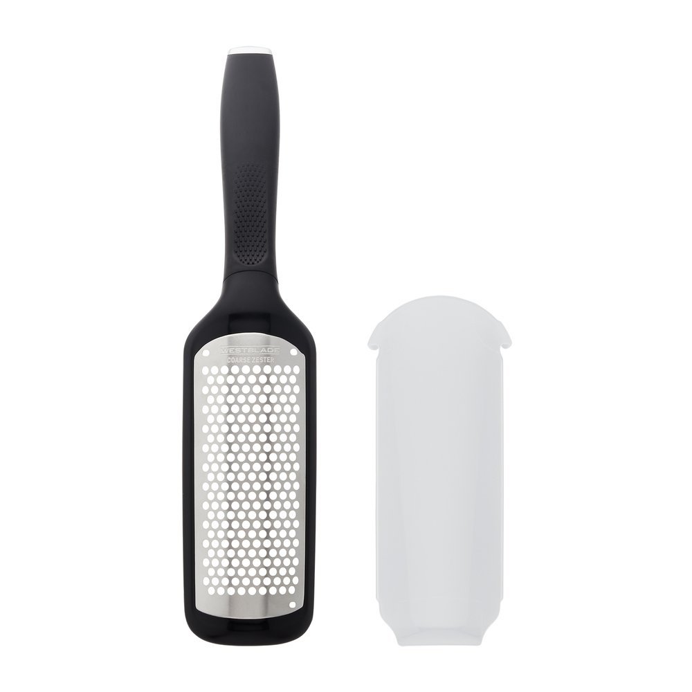 Sabatier West Blade Bi-Directional Handheld Manual Stainless Steel Citrus Zester with Patented Grating Technology, 12-Inch, Black