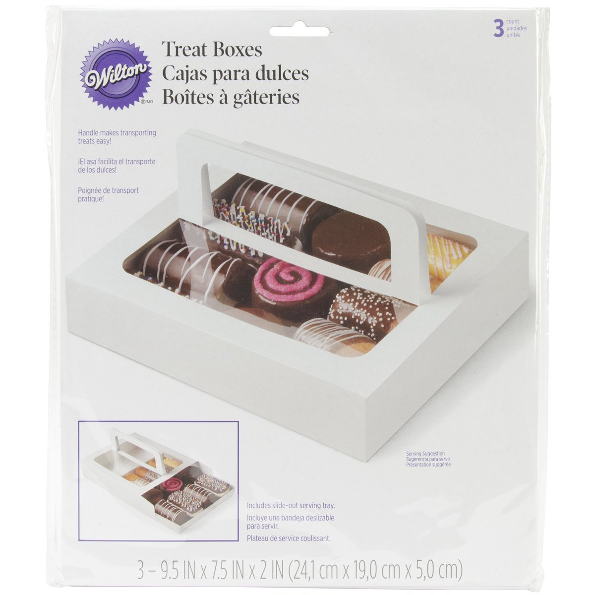 Wilton 3-Pack Snack Treat Box with Slotted Handle