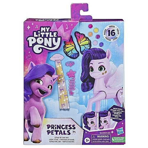 My Little Pony Toys Princess Pipp Petals Style of The Day, 5-Inch Hair Styling Dolls, Toys for 5 Year Old Girls and Boys