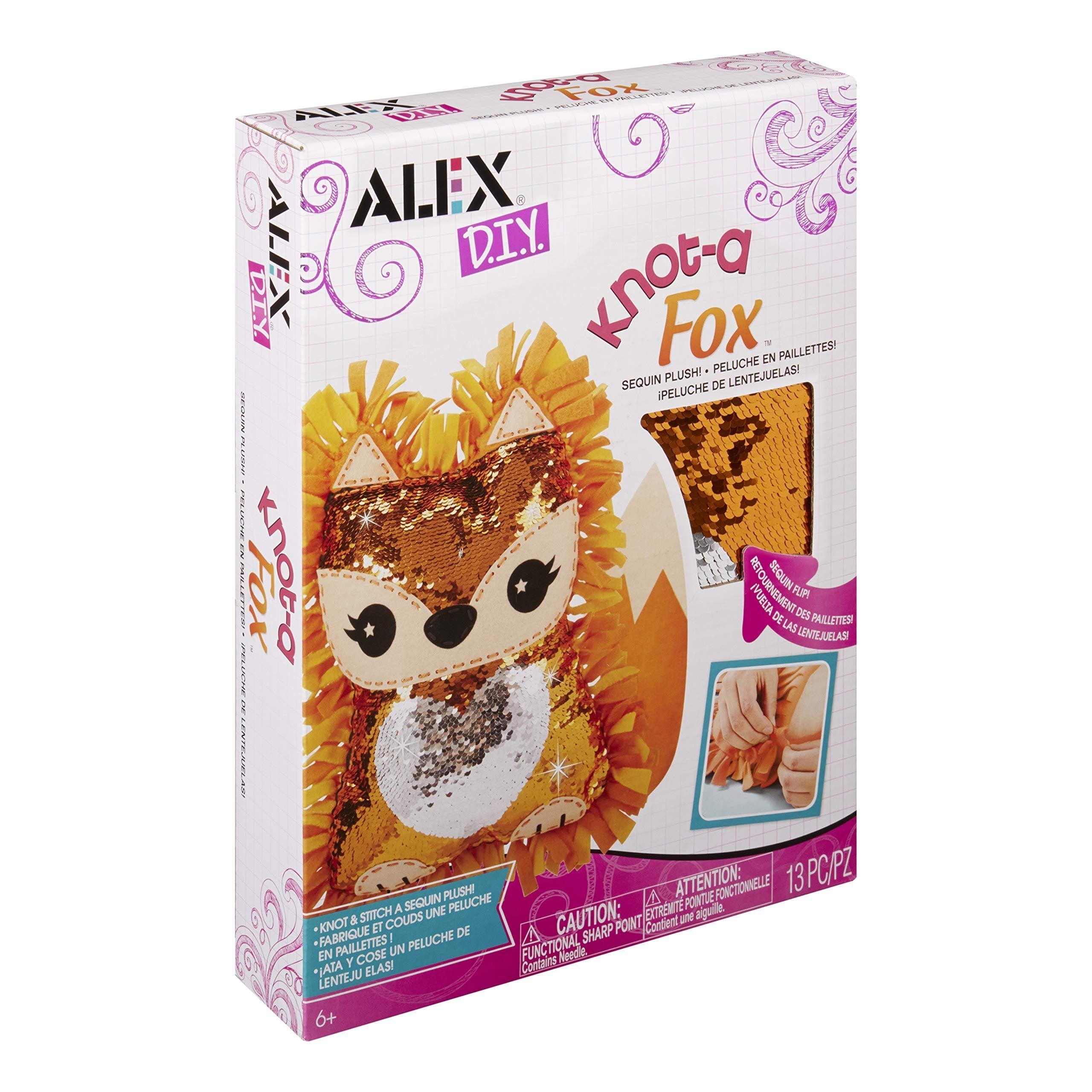 ALEX DIY Knot-A Fox Sequin Plush