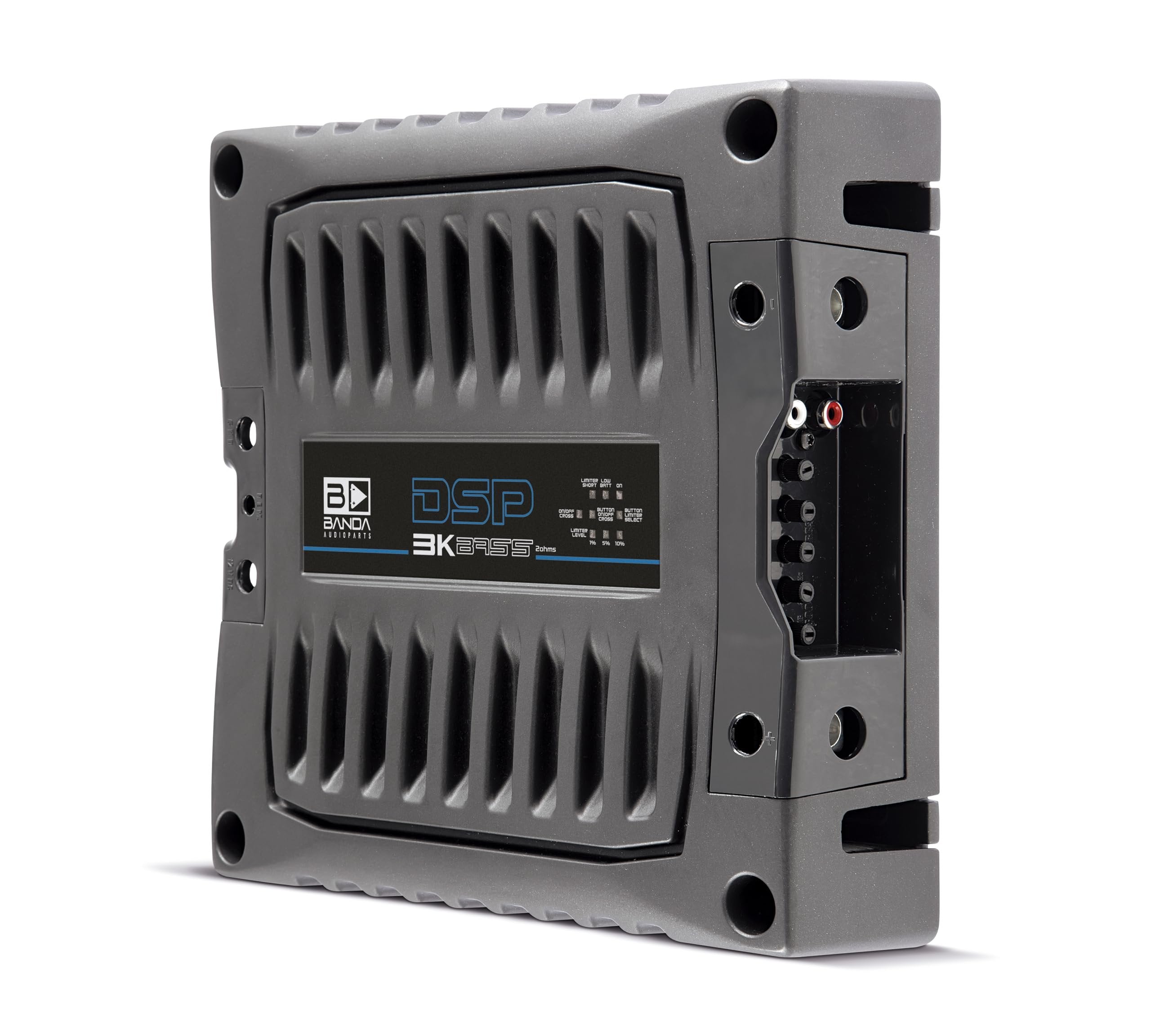 BANDA Audioparts DSP3K2BLACKBASS DSP 3K Bass Digital Amplifier 3000 Watts Rms 2-Ohms Car Audio Amp with Limiter 1 Channel - DSP3K2BLACK