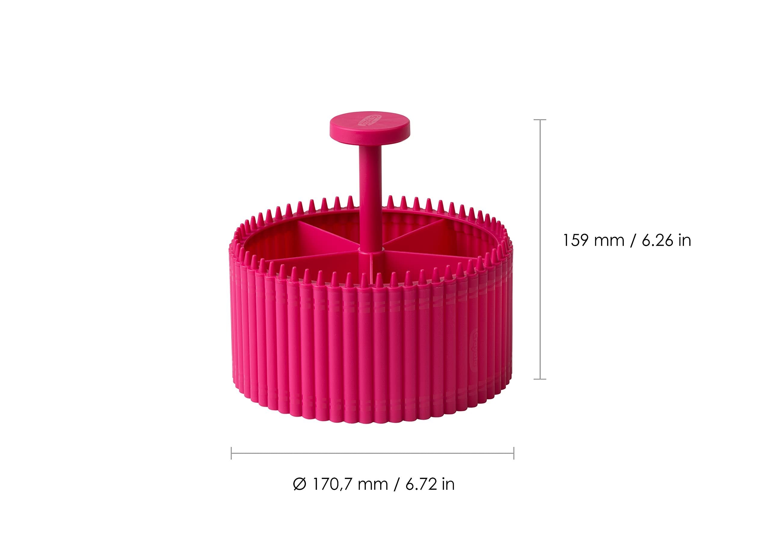 Crayola Round Storage Organizer - Creative Kids Desk Organizer with 5 Sections for Storing Pens, Pencils, Crayons and Other School/Office Supplies, Razzmatazz, Kids 3+ Years