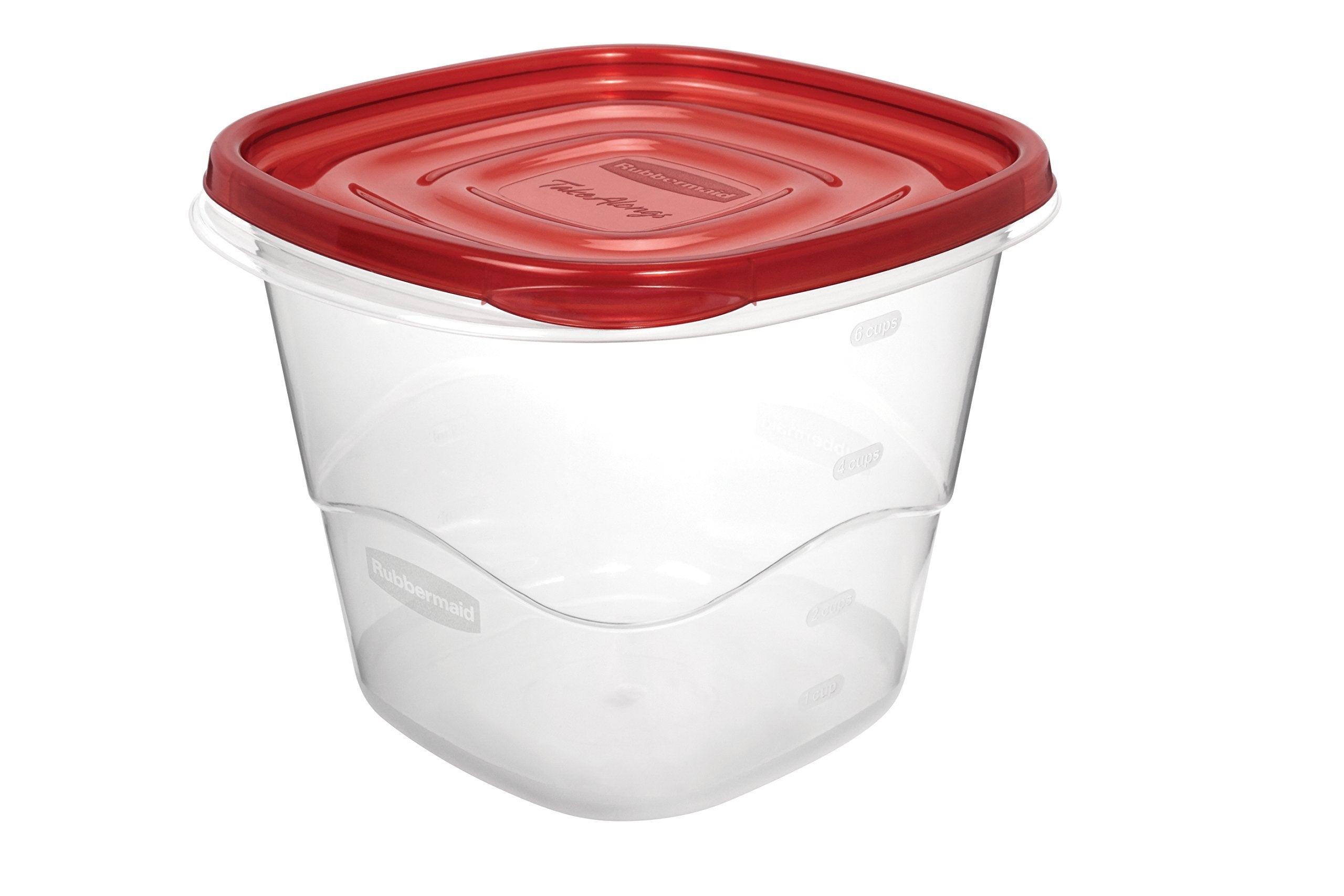 Rubbermaid TakeAlongs Deep Squares Food Storage Containers, 7 Cup, Chili Tint, 2 Pack