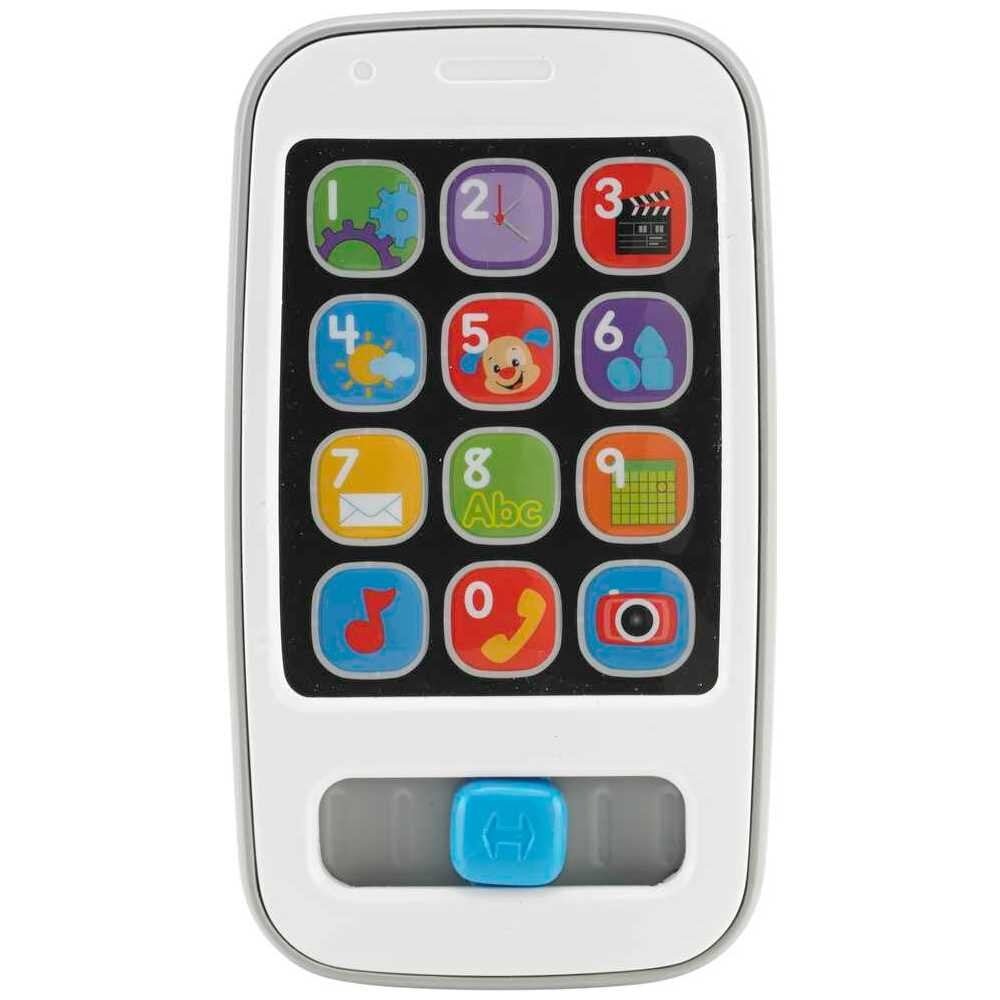 Fisher-Price Laugh & Learn Smart Phone Electronic Baby Learning Toy with Lights & Sounds, Gray