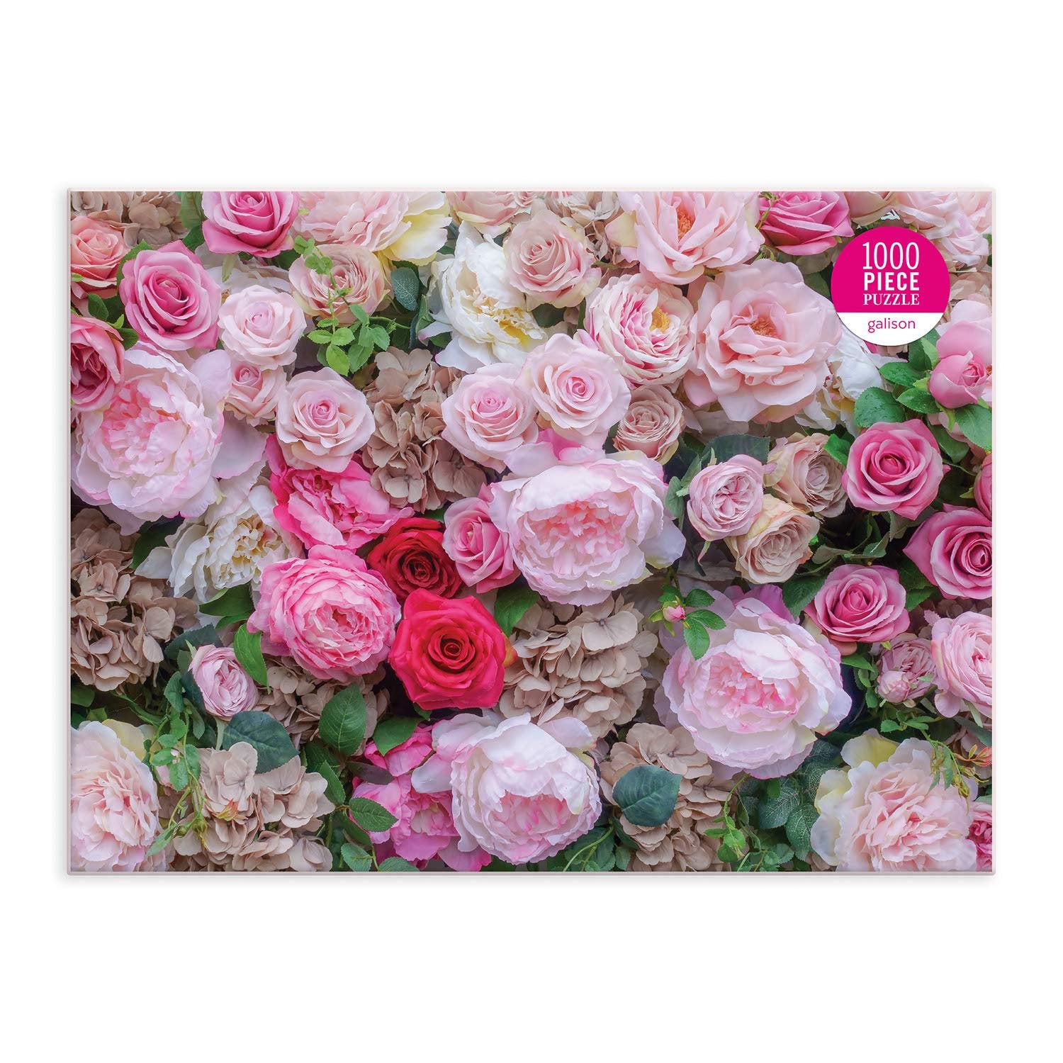 English Roses 1000 Piece Puzzle from Galison - Beautiful Photographic Jigsaw Puzzle from James Ogilvy Featuring Roses and Hydrangeas, Challenging & Fun Puzzle for Adults, 27" x 20", Unique Gift Idea