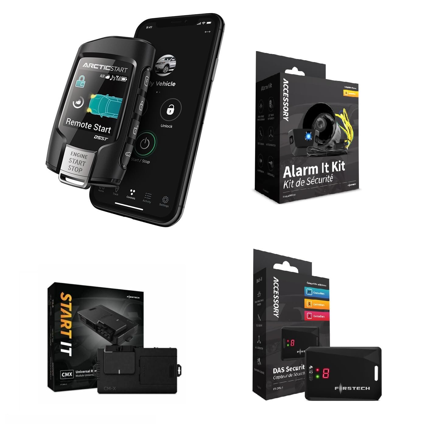 ARCTIC START ARX9999AS 2-Way CSX Remote Start + Security System with LTE Module, 3-IN-1 Combo Package DroneMobile smartphone Control, Long Range Remote with GPS Tracking, Alarm Upgrade Kit With DAS-II