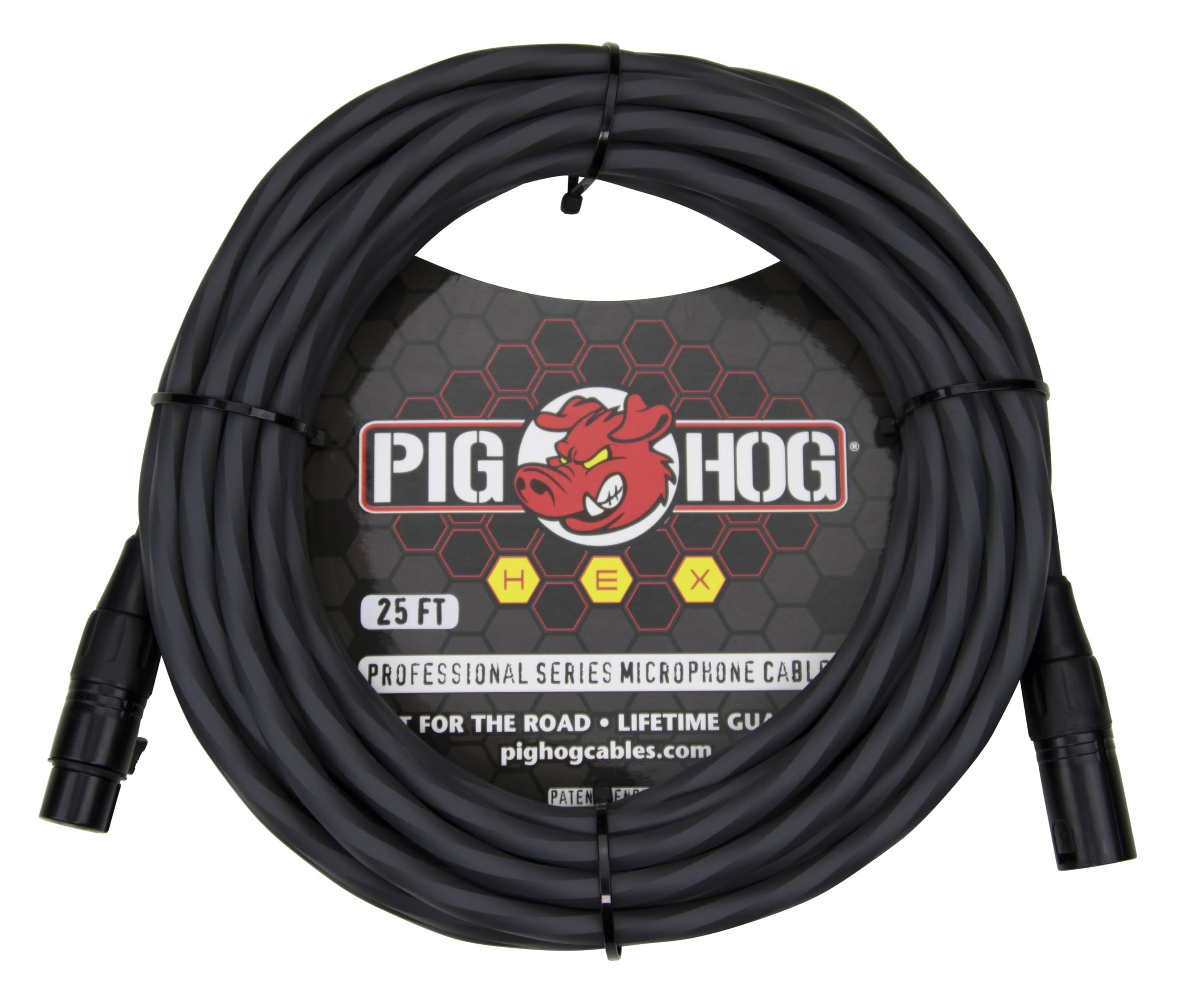 Pig Hog PHMH25GR Hex Series Mic Cable, Grey 25ft