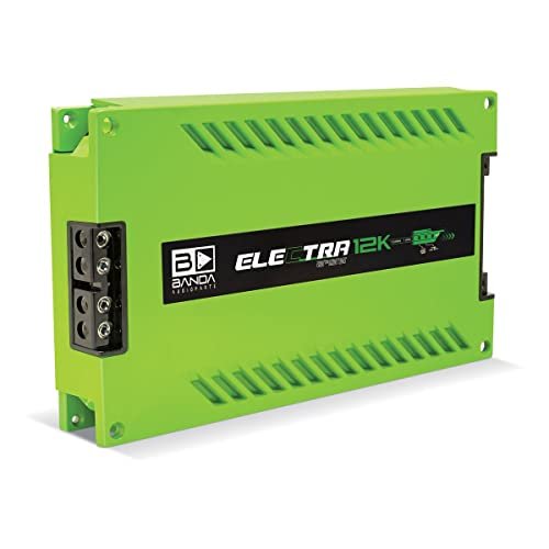 Electra 1-Channel Vehicle Audio Bass Amp - 12600W High-Powered Mono Bass Amplifier w/Subsonic Filter & Low Pass Filter Stable at 1Ohm, LED Indicators, Sound Specialization Green - Banda 12K1OHMGREEN