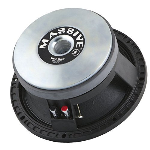 Massive Audio MC10II 10” Mid-Range Speaker | 300W RMS / 600W Max, 8 Ohm, High SPL Pro Audio Driver, Loud & Clear Vocals, Pro-Grade Midrange for Car, Stage & PA Systems