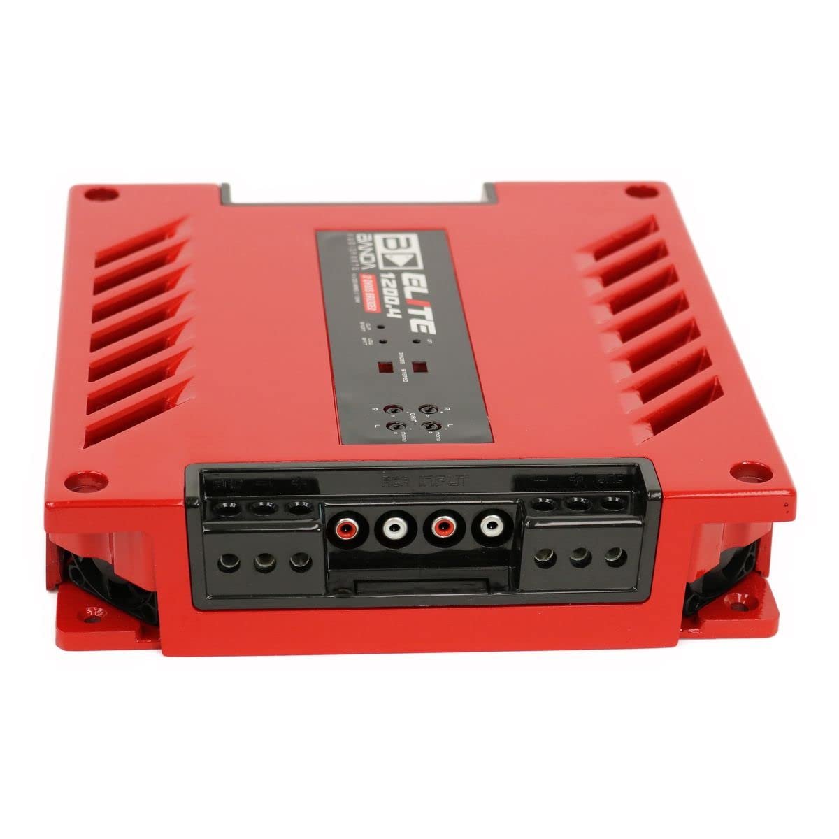4-Ch. Vehicle Audio Bass Amplifier - 300W D Class High-Powered Mono Bass Amp w/Subsonic Filter & Low Pass Filter Stable @ 1 Ohm, LED Indicators, Sound Specialization, RED - BANDA 1200.41OHMRED