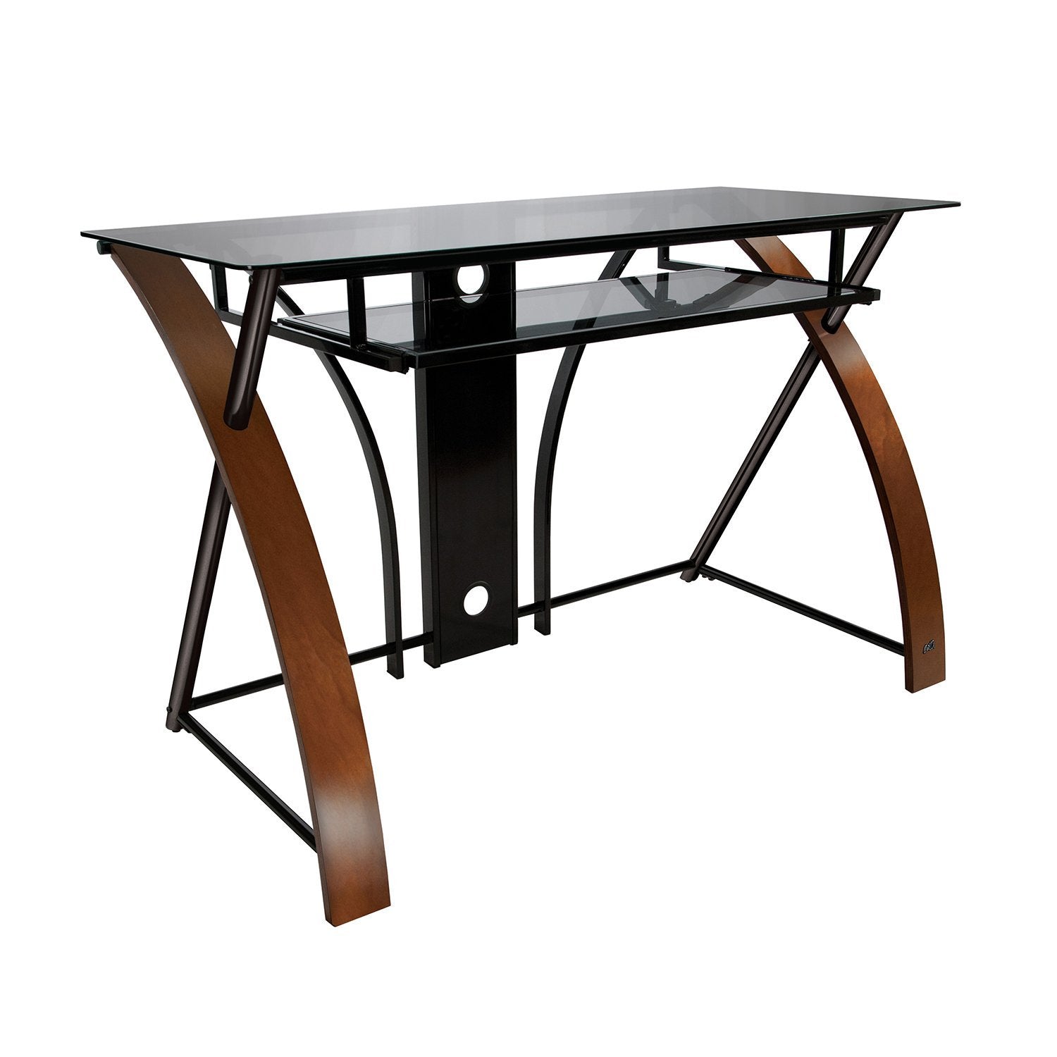 Bell'O Computer Desk with Keyboard Tray, Espresso/Black