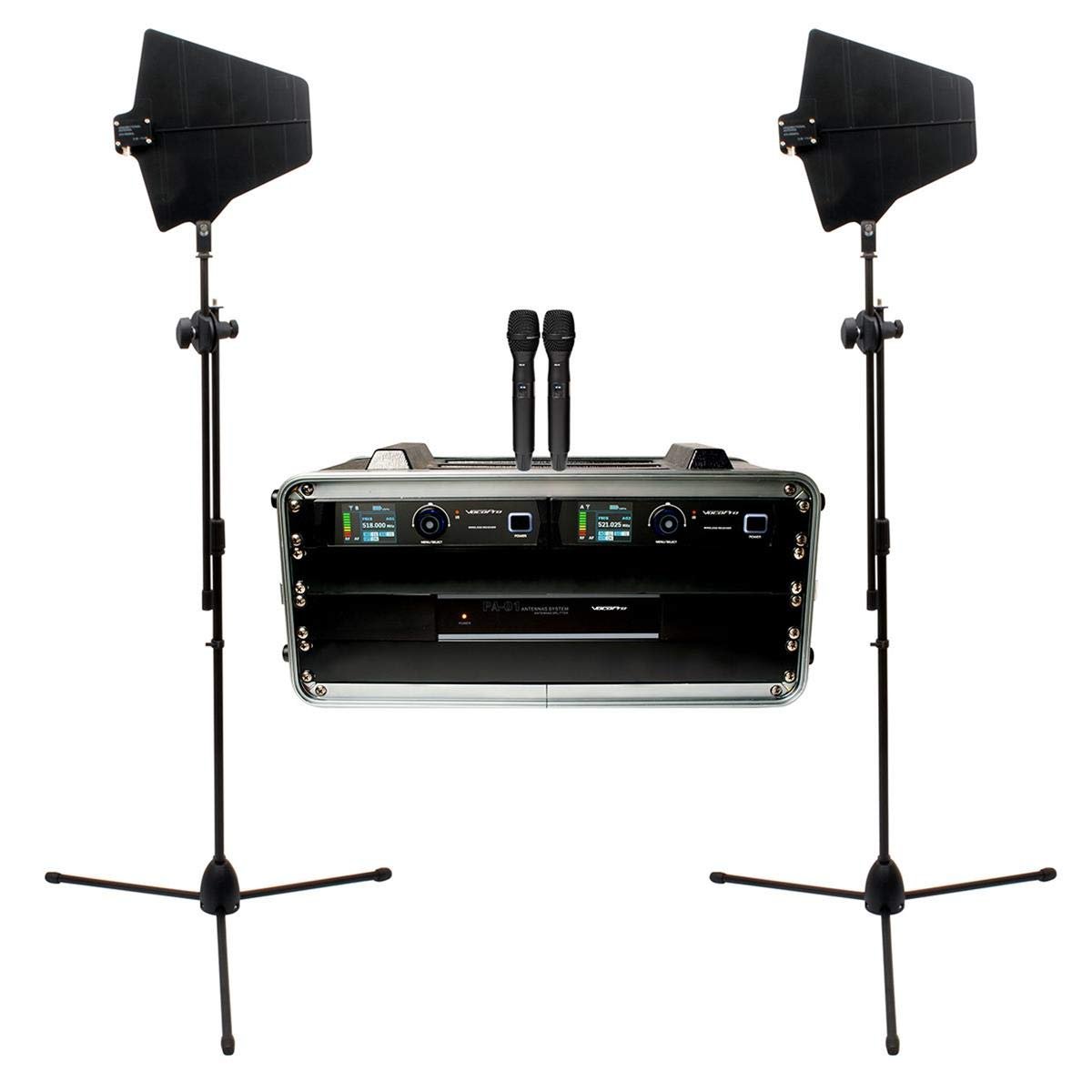 VocoPro - Dual Touring Grade True Diversity Wireless System with Antenna Distribution System and Active (BenchMark-Dual-HH)