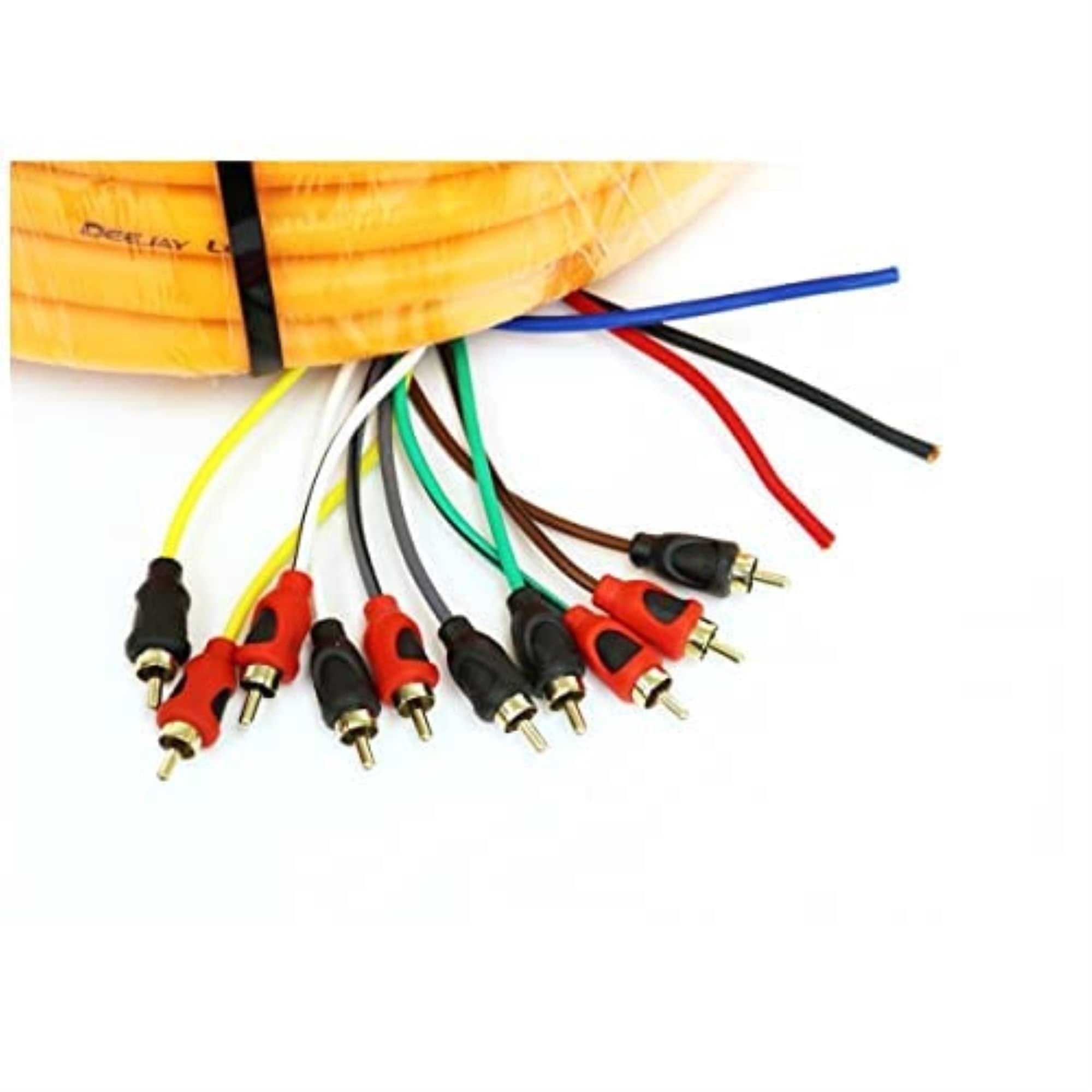 DEEJAY LED TBHMED52ORANGE DEEJAYLED Orange 52FT 10RCA 3 Power Copp