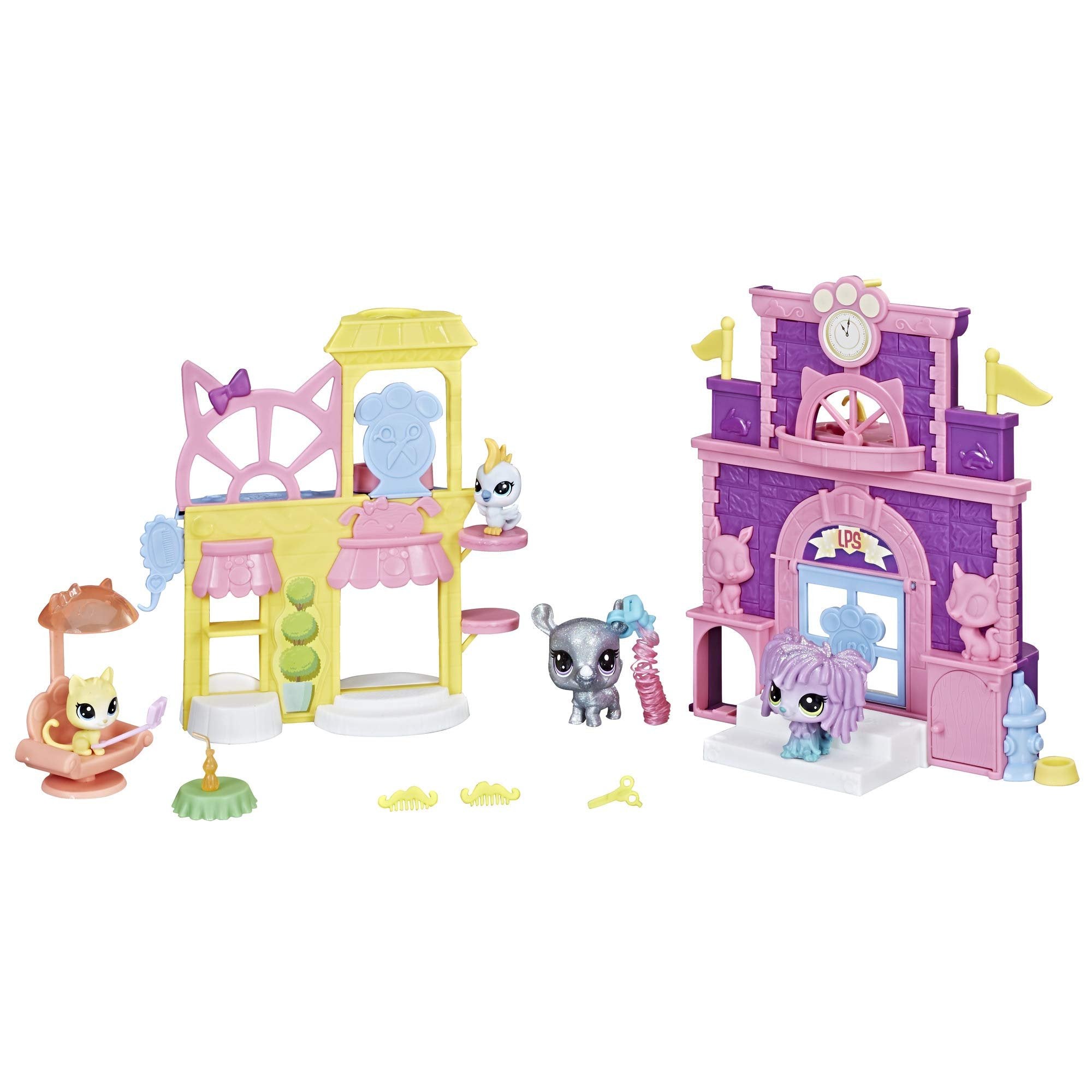 Littlest Pet Shop Prep 'n Party Double Playset Toy, Sparkle Deco, Includes Fan-Voted Pet, Ages 4 and Up