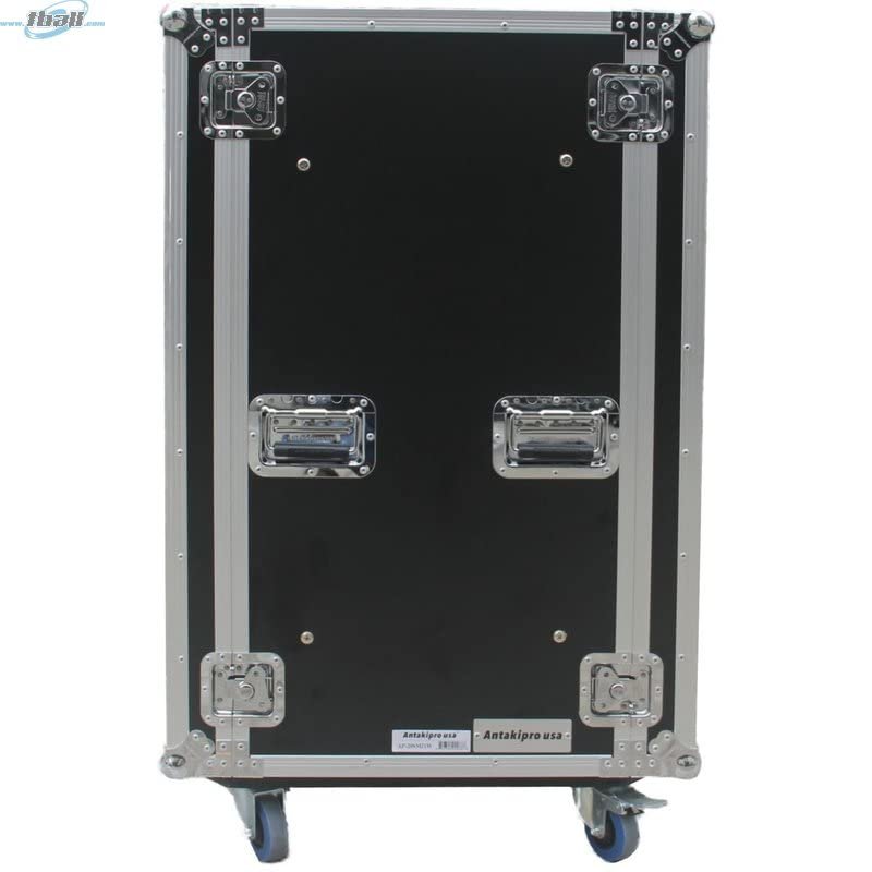 ANTAKIPRO AP-20SM21W Fly Drive Shock Mount Case for 19-in Width DJ Amplifier or Similarly Sized Equipment with Wheels, Black