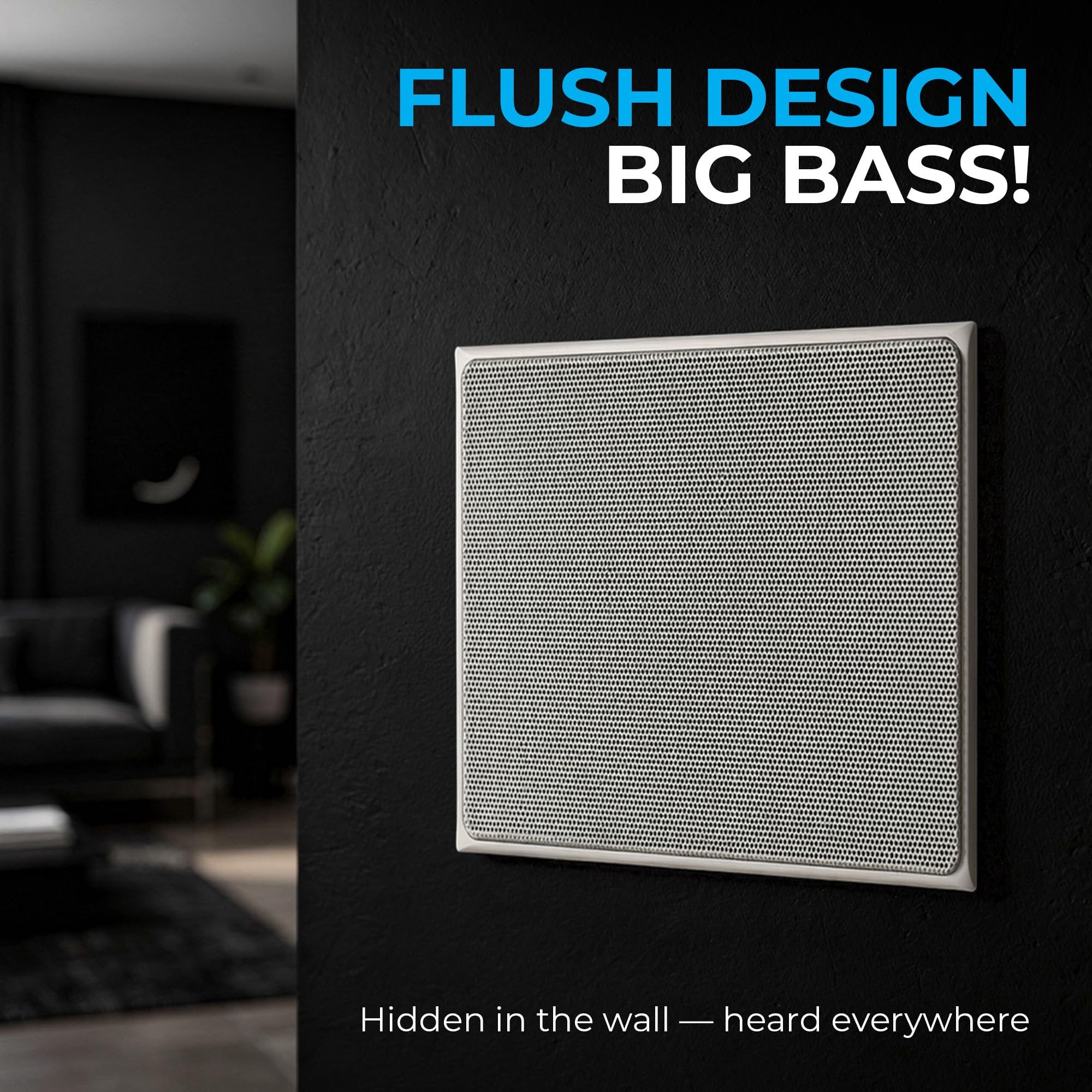 DEEJAY LED 7-Inch Ceiling Speakers, Dual Concentric in-Ceiling Loudspeaker with Rotating Baffle, 320W Peak Power, Flush Mount Ceiling Speaker System for Home Theater or Commercial Audio Installations