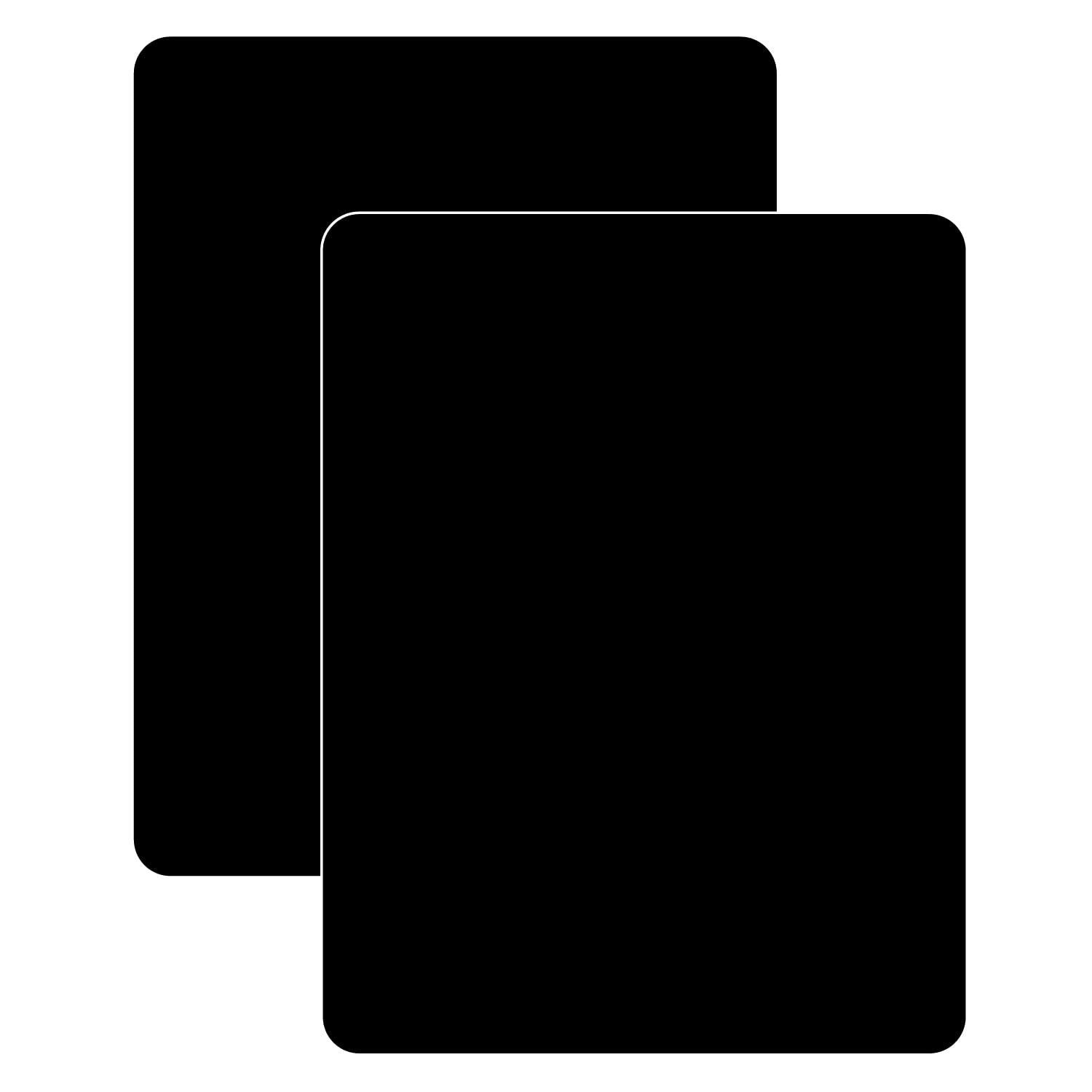 Cut N' Funnel Black Flexible Plastic Cutting Board Mat 2 Pack, 15" x 11.5", Made in the USA, Easily Funnels Foods, Knife Friendly, Easily Wipes Clean