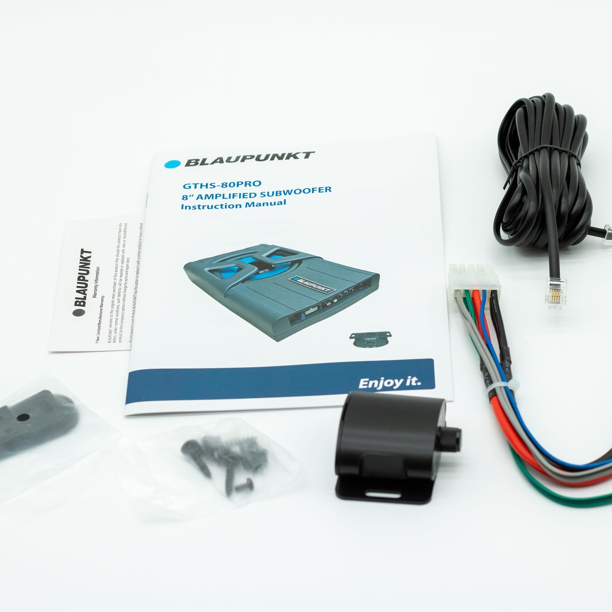 BLAUPUNKT GTHS80PRO 8-inch Amplified PRO Powered Subwoofer Enclosure Car Audio Speaker System Built-in Amplifier Under-Seat Simplifies Installation