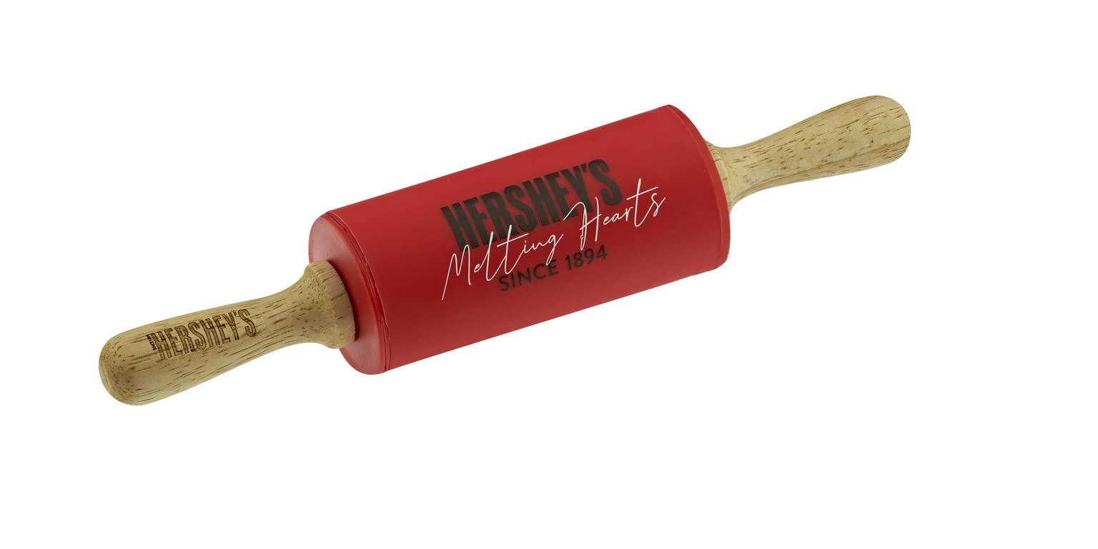 Godinger Hershey's Silicone Rolling Pin – Non-Stick Mini Rolling Pin, 6-Inch, Red – Ideal for Baking, Dough, and Pastry Prep