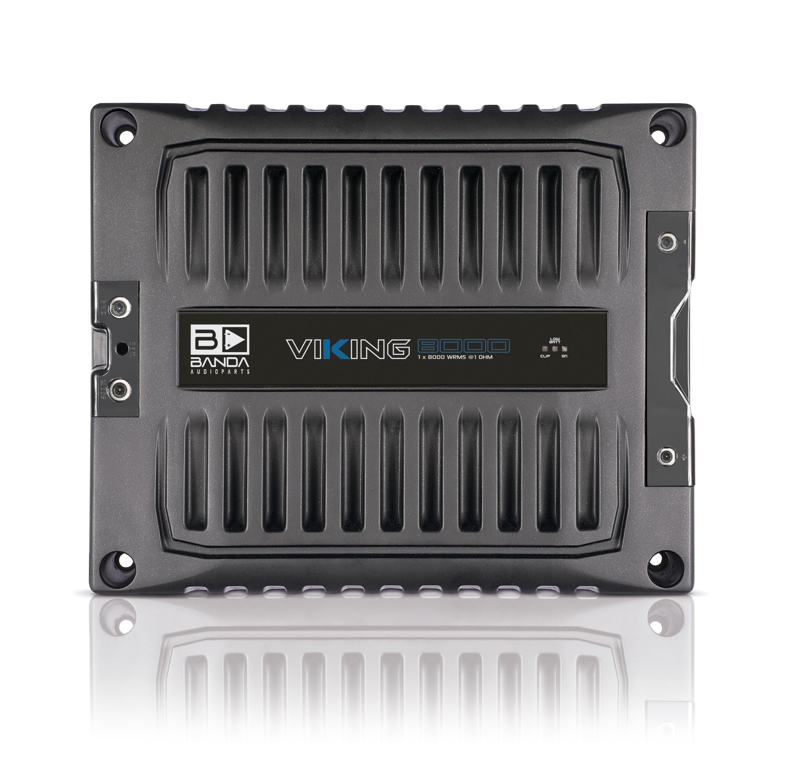 Banda 1-Channel Vehicle Audio Bass Amplifier - High-Powered Mono Bass Amplifier w/Subsonic Filter and Low Pass Filter Stable at 1 ohm, LED Indicators, Sound Specialization - BANDA VIKING8001
