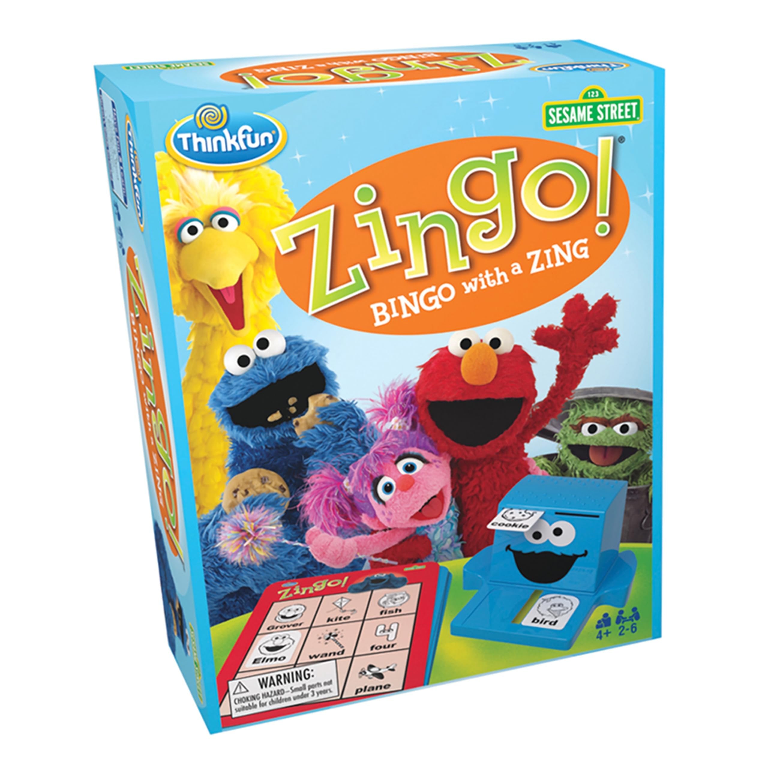 ThinkFun Sesame Street Zingo! Build Language Skills with All Your Favorite Sesame Street Characters. for Ages 4+
