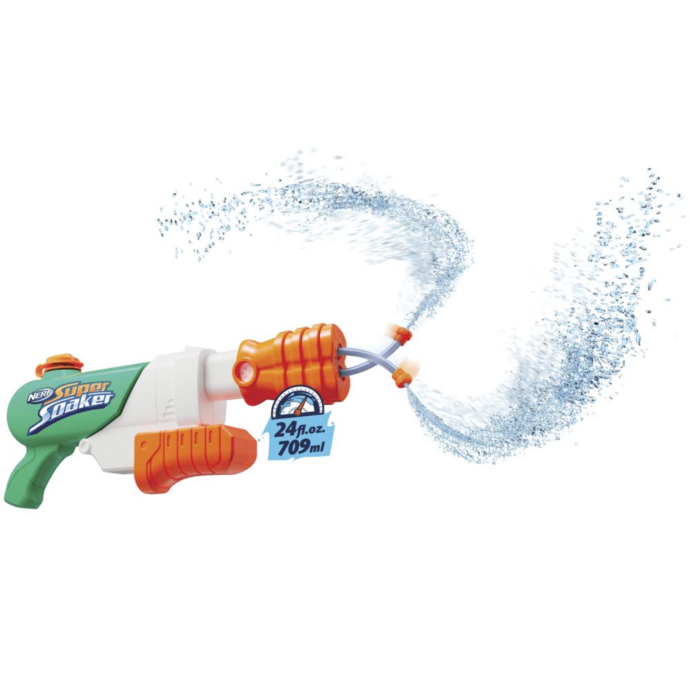 Nerf Super Soaker Hydro Frenzy Water Blaster, Wild 3-in-1 Soaking Fun, Adjustable Nozzle, 2 Water-Launching Tubes, for Kids Teens Adults