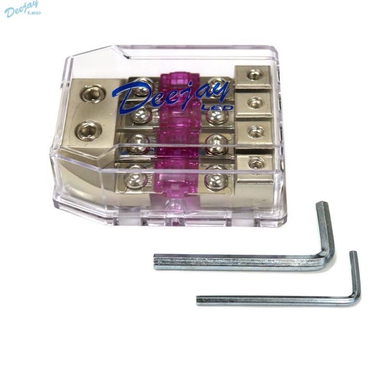 DEEJAY LED TBHANL40 DJL Main Power Distribution Block Includes Four ANL Premounted Fuses of 100 Amps Each