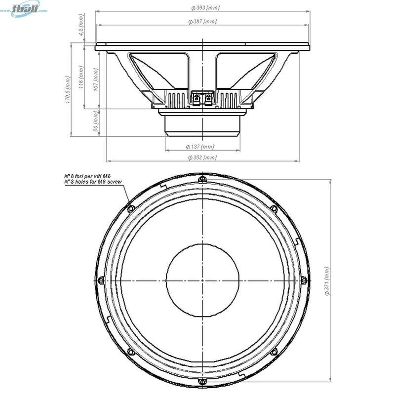 Eighteen Sound 15NMB1000-8 15-inch NEO LF Drivers 900 Watt RMS 1800-Watt Peak 8-OHM Mid Bass 100 mm Interleaved Sandwich Voice Coil
