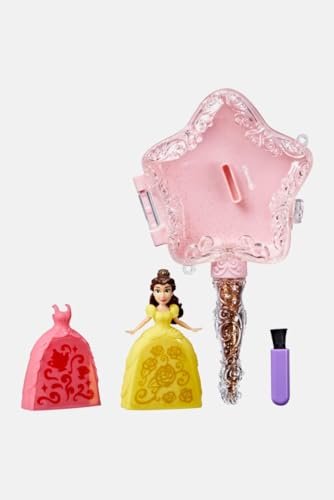 Disney Princess Secret Styles Magic Glitter Wand Belle Doll, Wand Playset, Arts and Crafts Toy for Kids 4 and Up