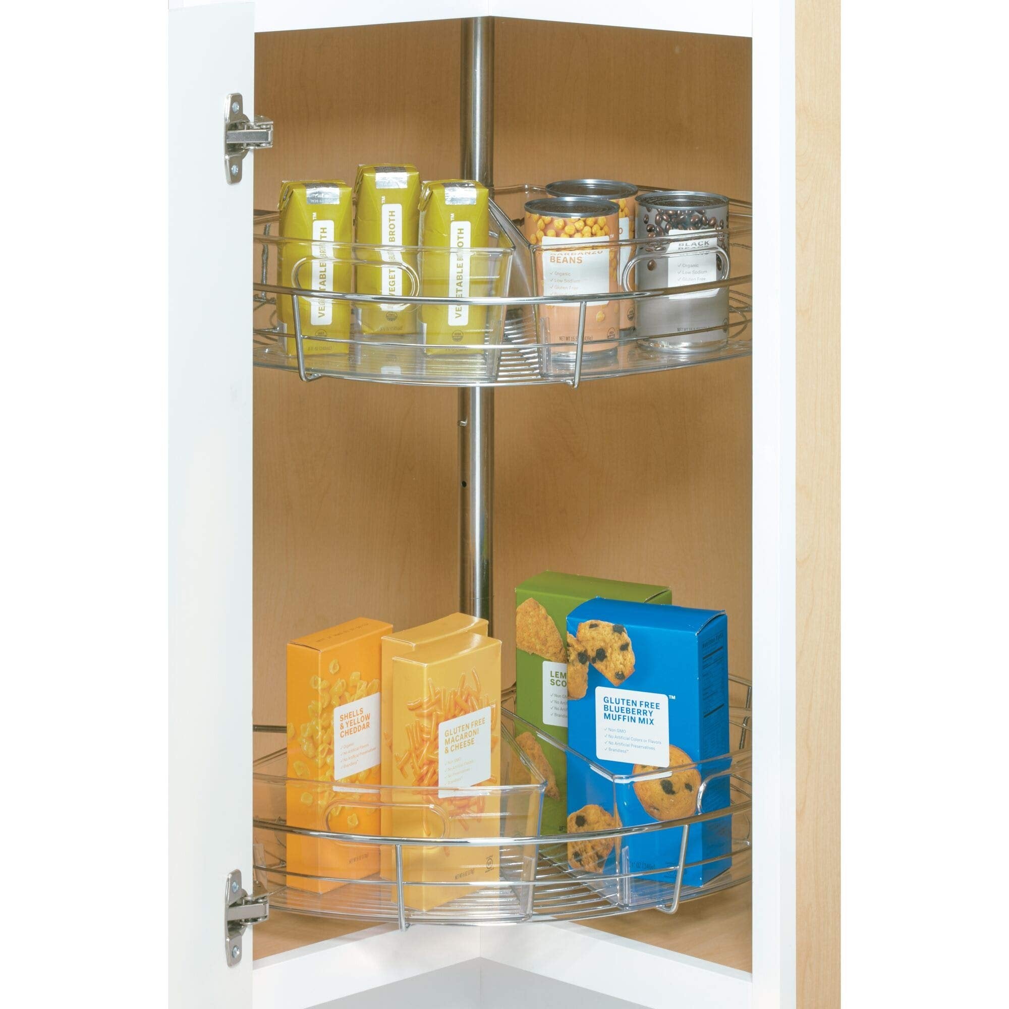 iDesign Plastic Lazy Susan Cabinet Storage Bin, 1/8 Wedge Container for Kitchen, Pantry, Counter, BPA-Free, 10.25" x 9.5" x 4", Clear