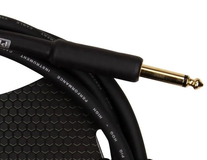 Pig Hog PH6R 6-feet 1/4" - 1/4" Right Angle Connector 8mm PVC Outer Covering Instrumental Cable Resists Kinking Tangling