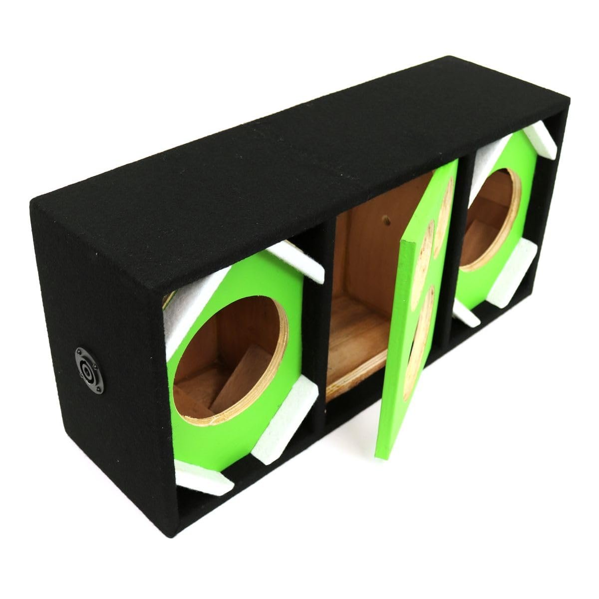DEEJAY LED D6T2H1VYGREEN Two 6-in Woofers Plus Two Tweeters and One Horn Green Empty Chuchera Speaker Enclosure
