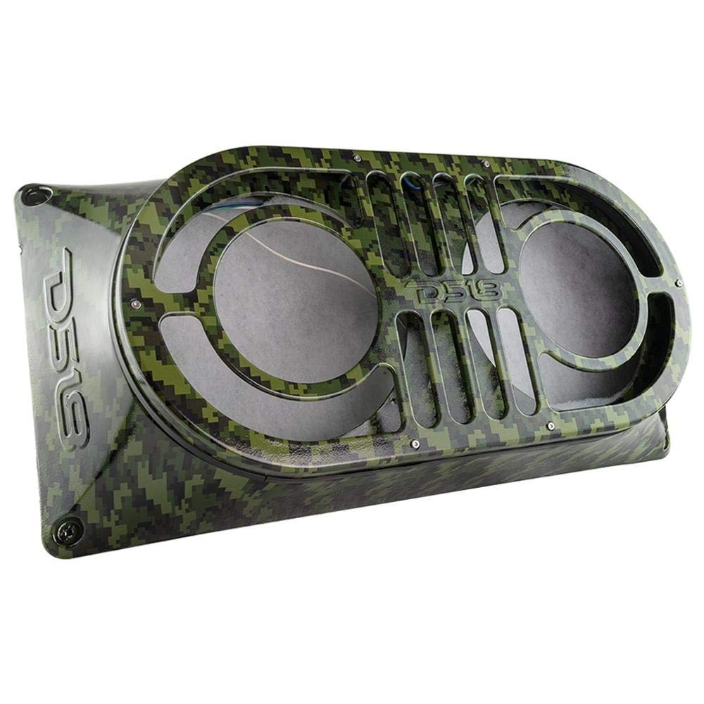 DS18 JMID Tactical Green Army JK, JKU & JL (2007-2019) Midrange and Tweeter Unloaded 10" Enclosure Box